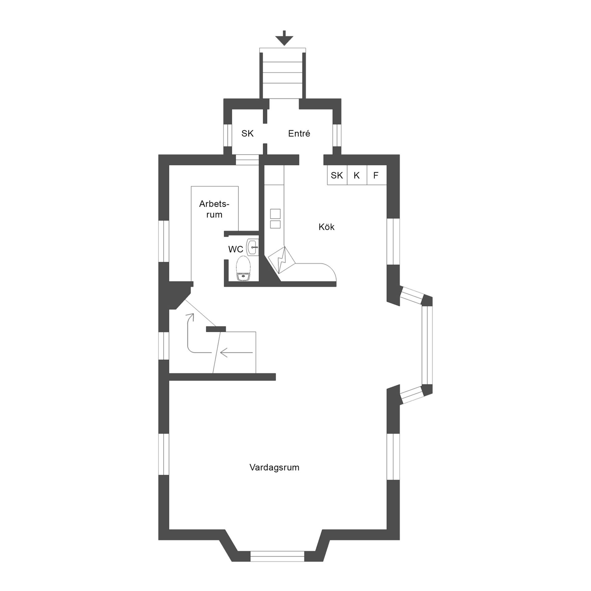 Villa, Mäster Lars gränd 7, Centralt vid Kyrkberget, Strängnäs