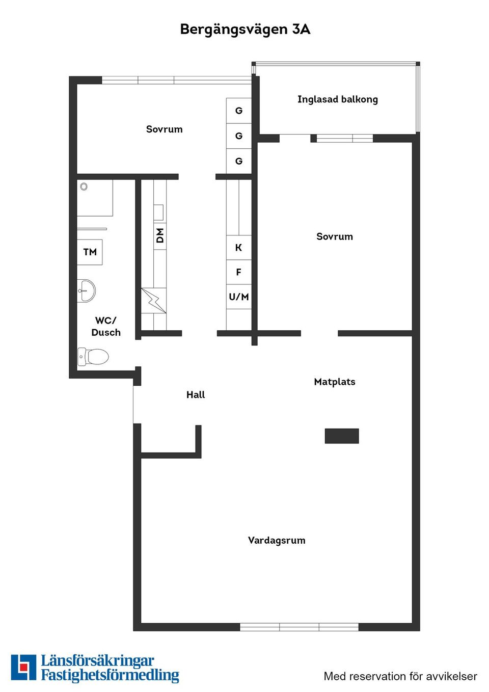 Bostadsrätt, Bergängsvägen 3A, Vallås, Halmstad
