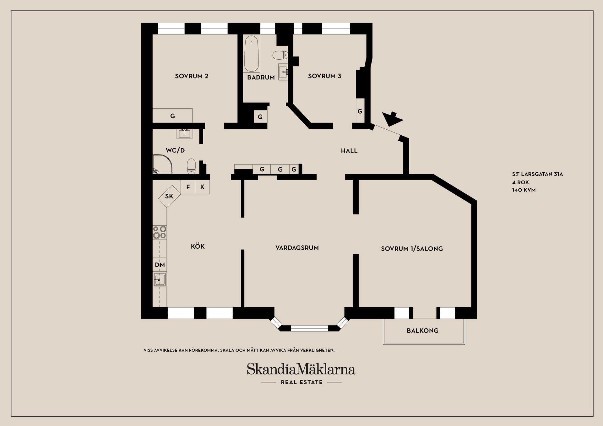 Bostadsrätt, S:t Larsgatan 31A, Centralt, Linköping