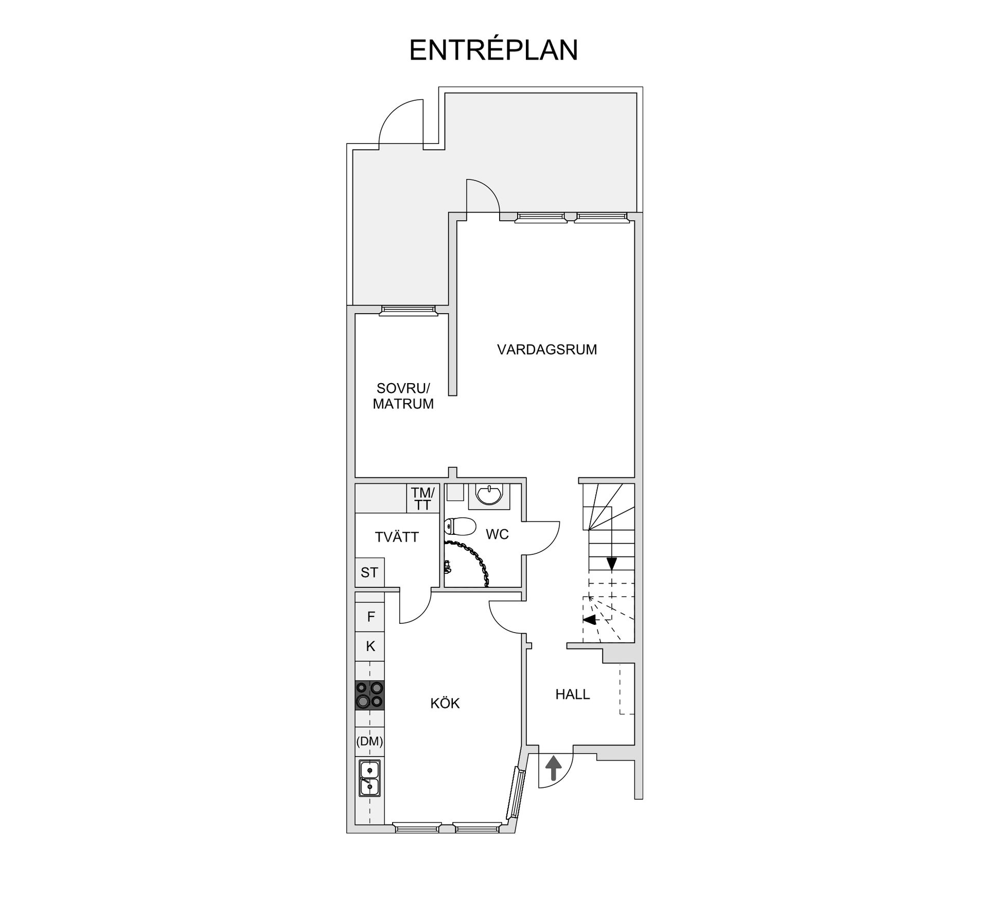 Villa, Radhus, Dammågränd 14, Torvalla, Östersund