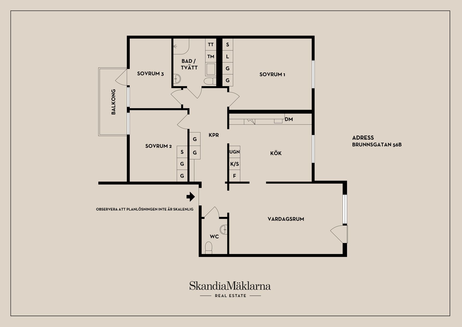 Bostadsrätt, Brunnsgatan 56B, Centralt Väster, Nyköping
