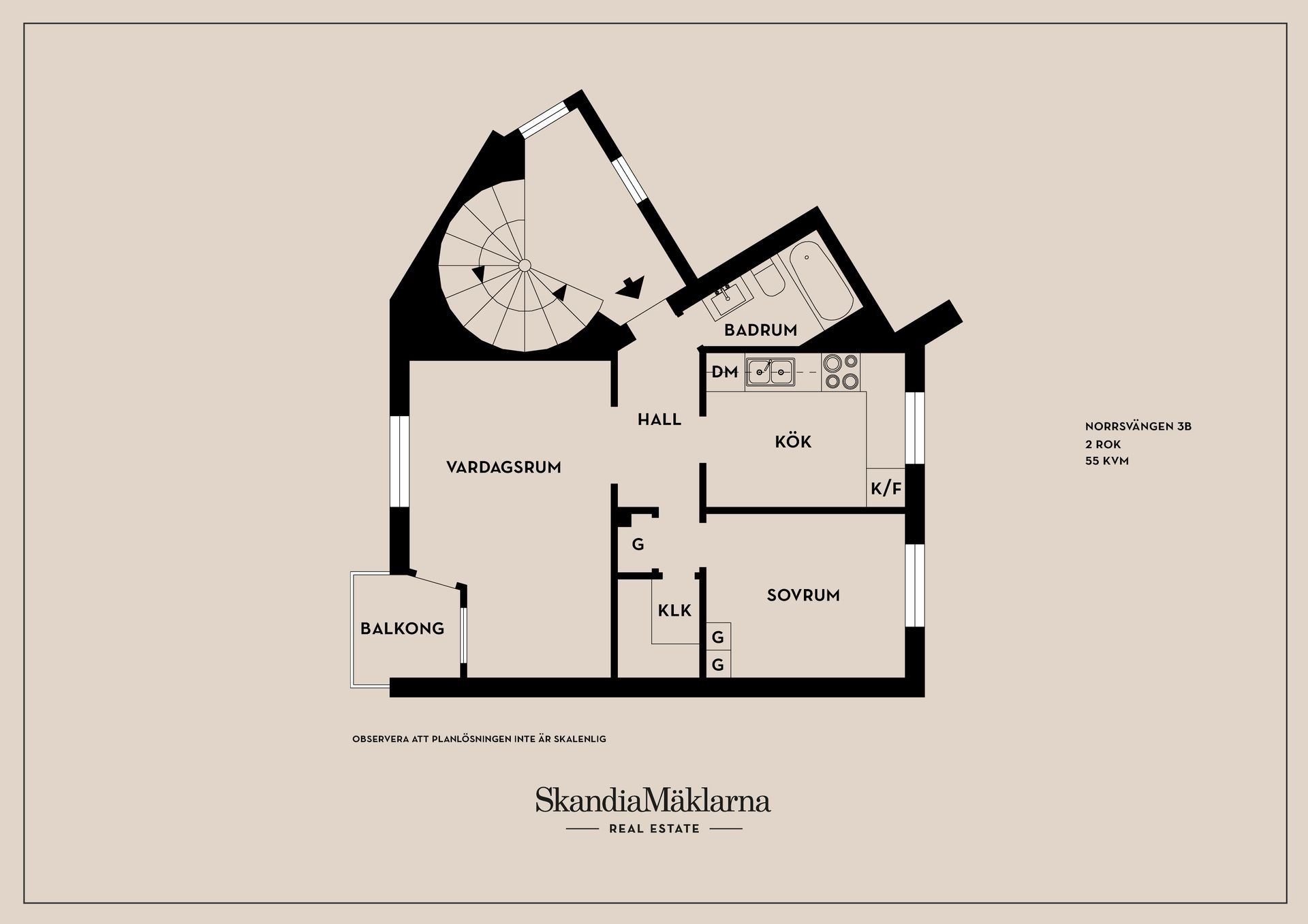 Bostadsrätt, Norrsvängen 3B, Valla, Linköping
