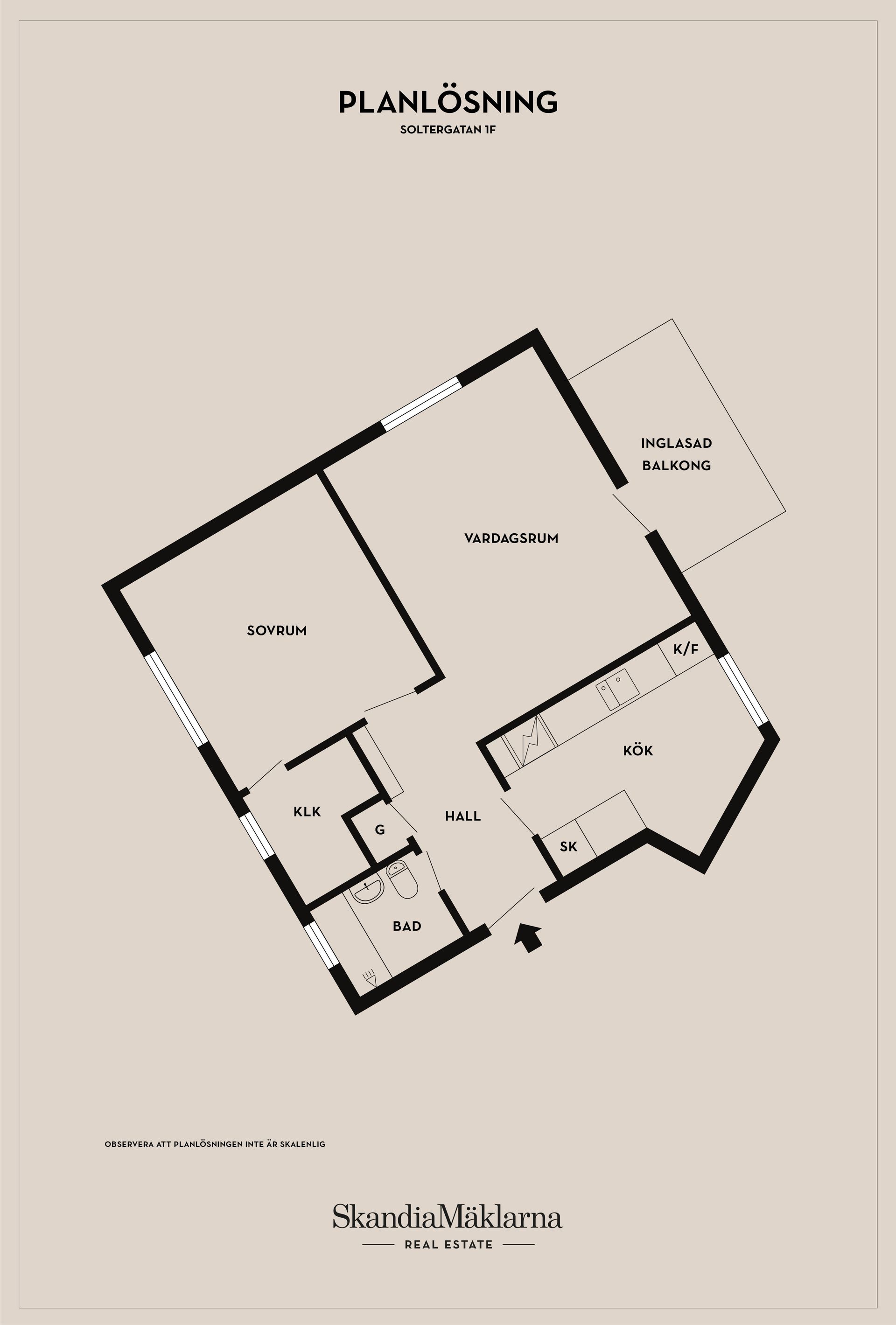 Bostadsrätt, Soltergatan 1F, Västervång, Ystad