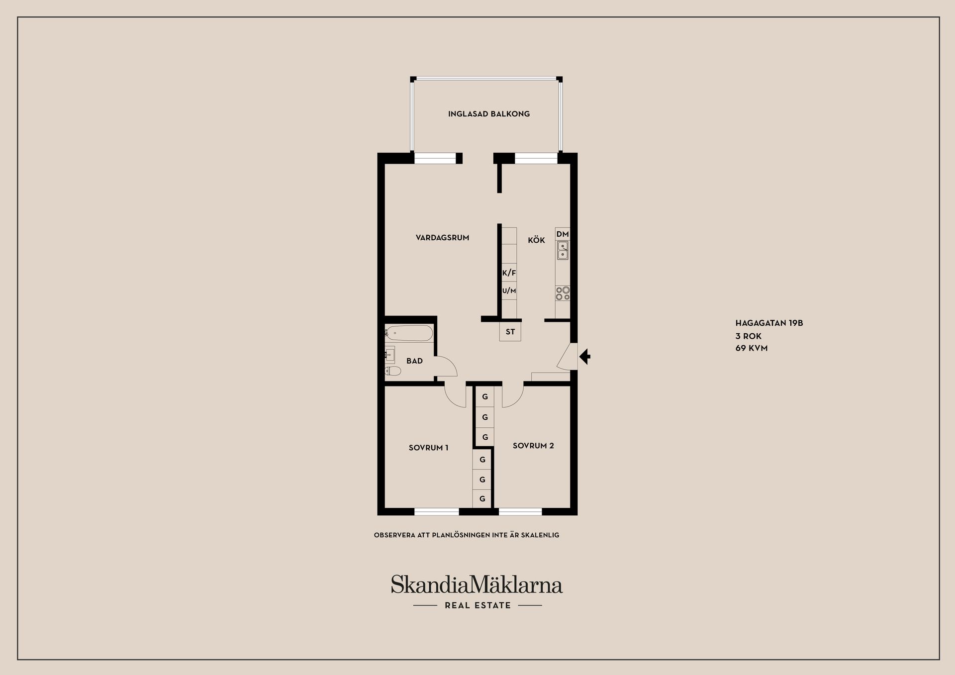 Bostadsrätt, Hagagatan 19B, Haga, Karlstad
