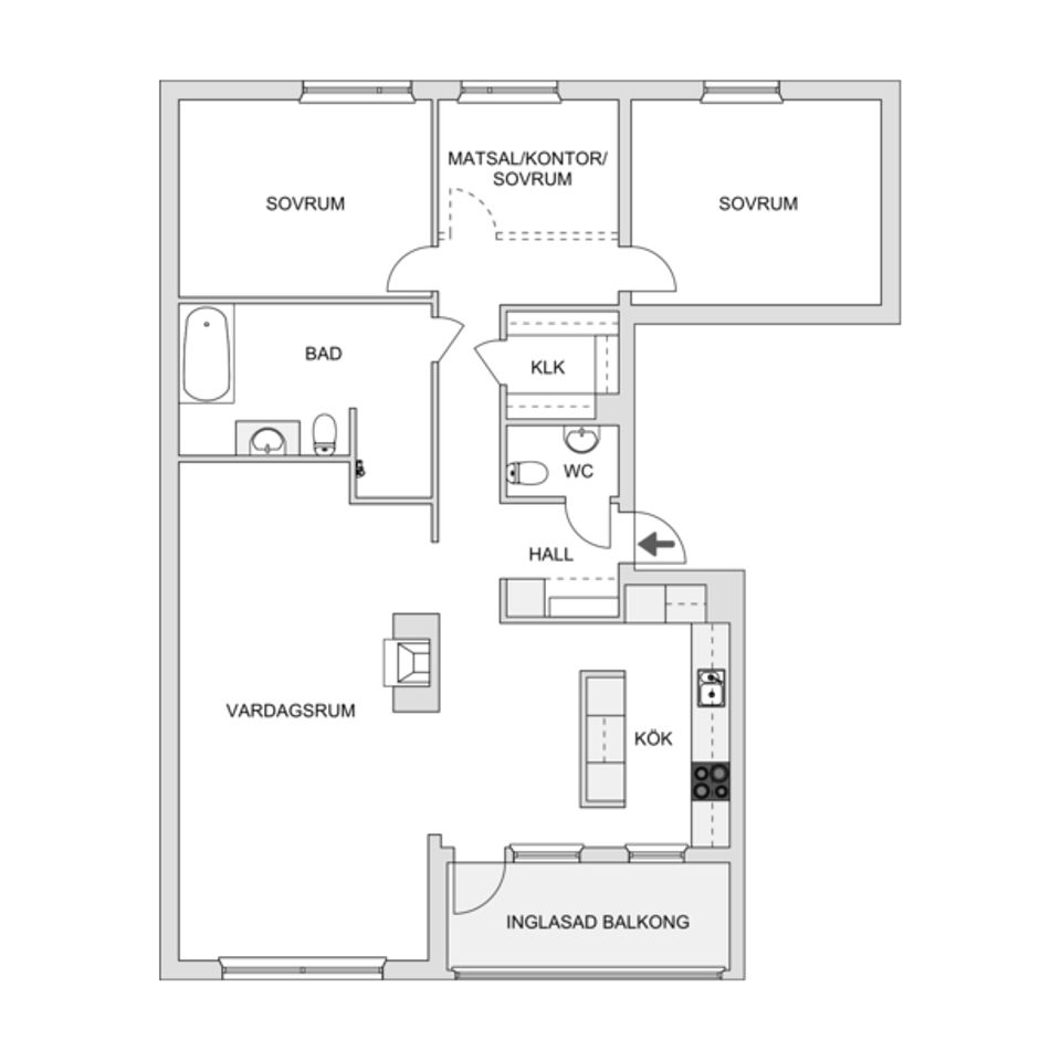 Bostadsrätt, Kungsgatan 9B, Jönköping Söder, Jönköping