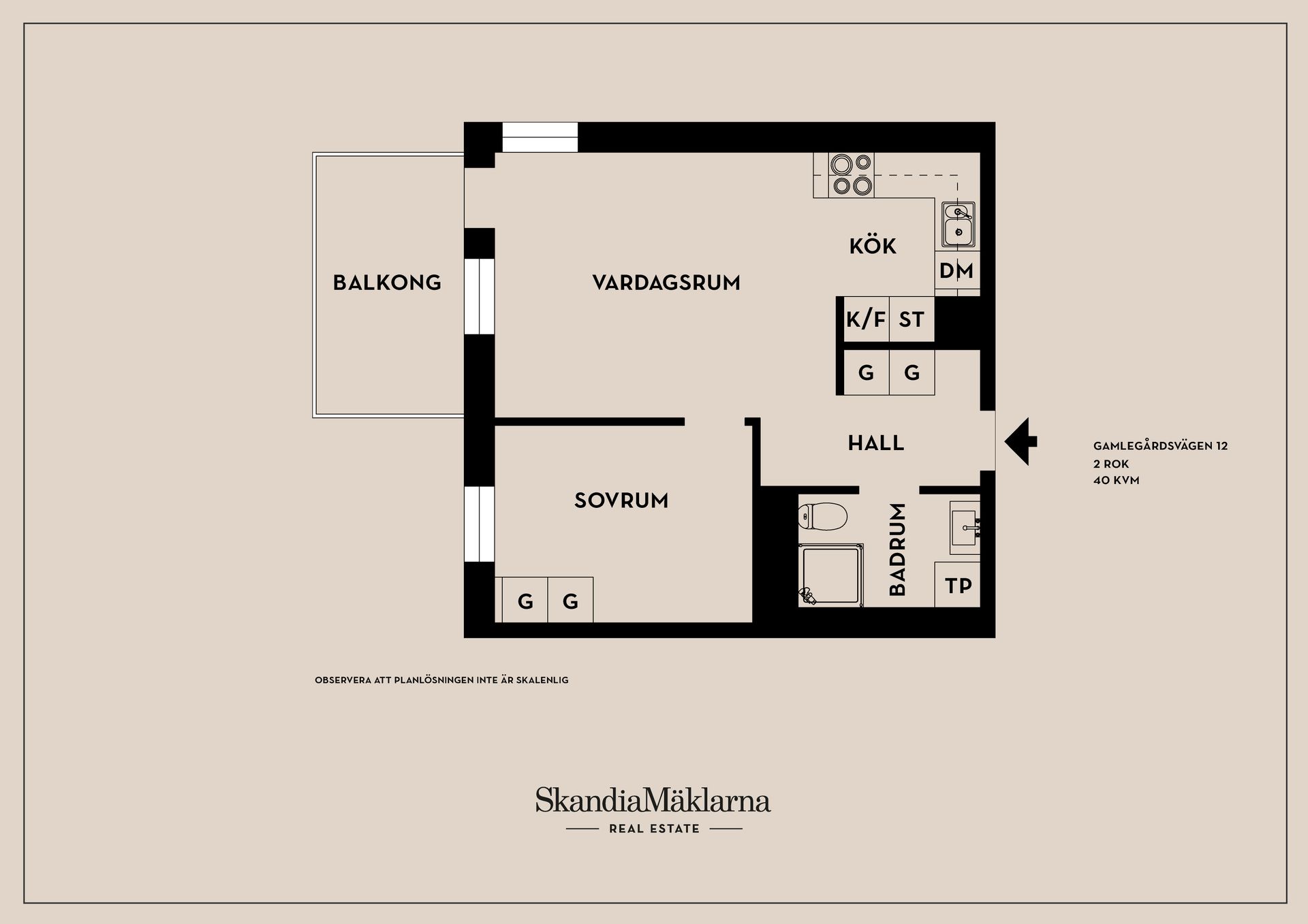 Bostadsrätt, Gamlegårdsvägen 12, Centrala Huddinge - Kvarnbergsplan, Huddinge