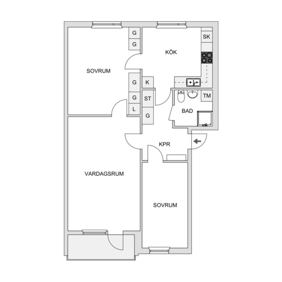 Bostadsrätt, Harabergsplan 3C, Centralt, Ljungby