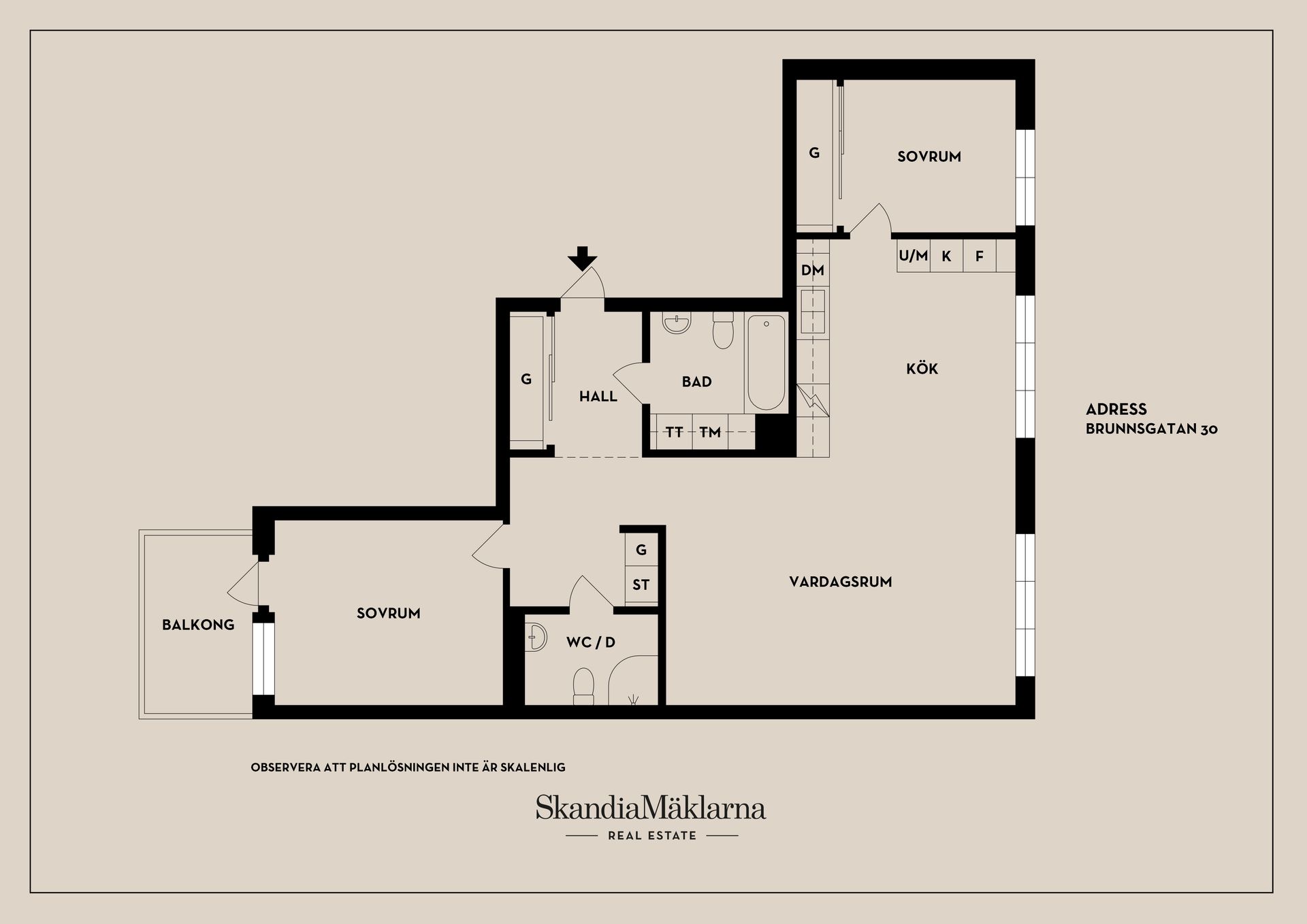 Bostadsrätt, Brunnsgatan 30, Centralt Väster, Nyköping