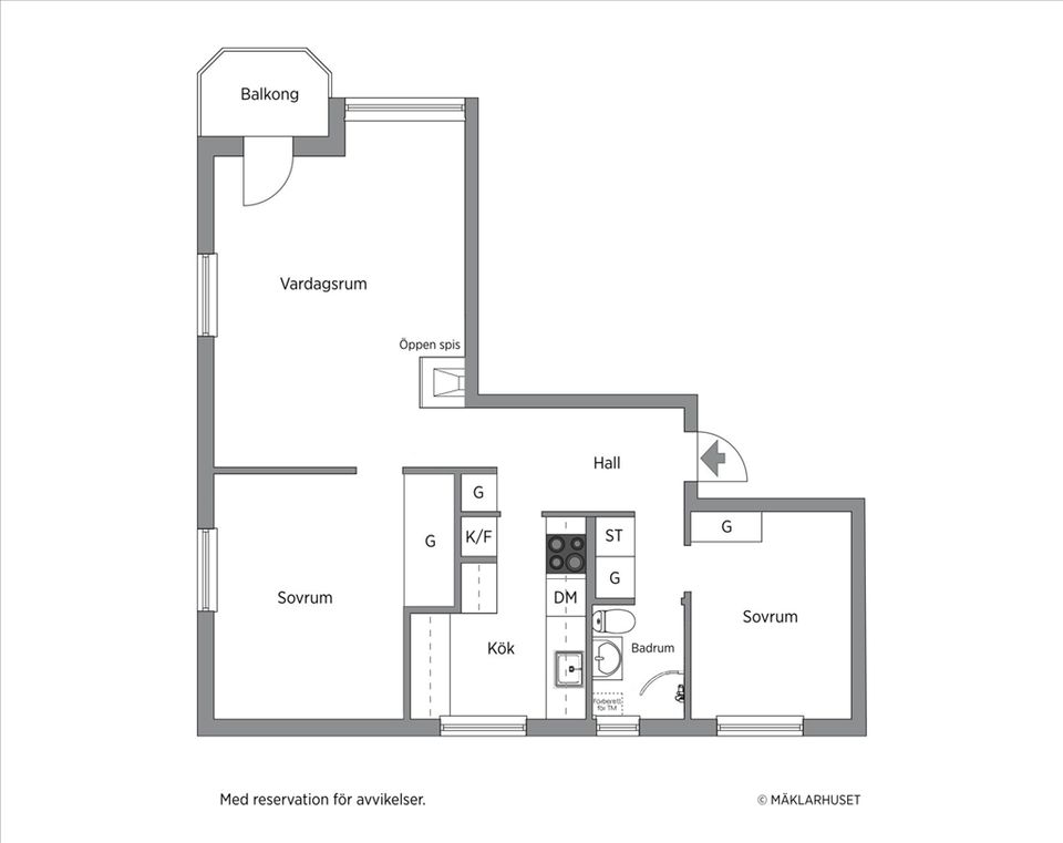 Bostadsrätt, Adolfsbergsvägen 12 våning 3/3, Mariehäll, Stockholm