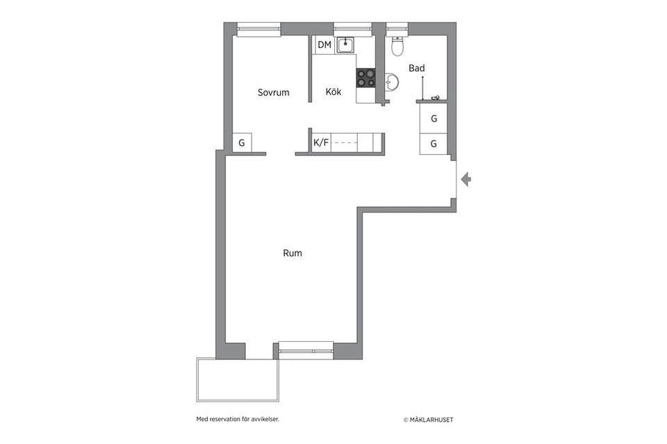 Bostadsrätt, Minnebergsvägen 5, vån 3/3, Traneberg, Stockholm