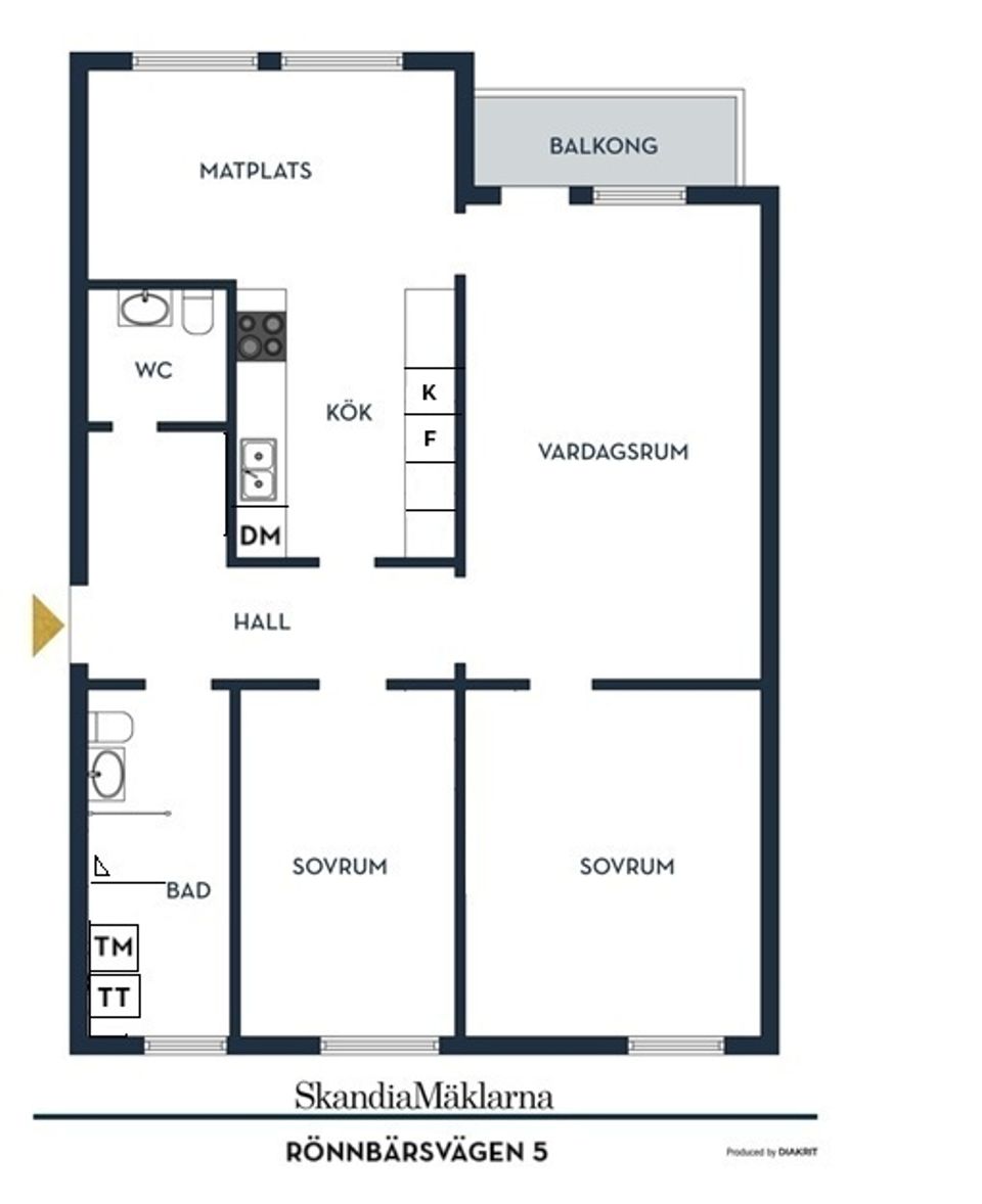 Bostadsrätt, Rönnbärsvägen 5, 1tr, Kungsängen-Tibble, Upplands-Bro