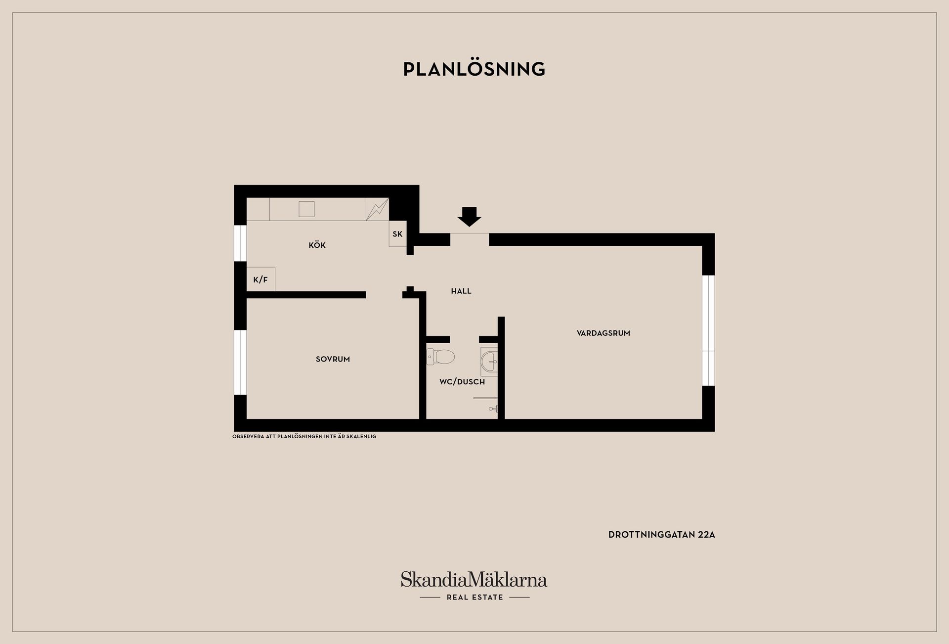 Bostadsrätt, Drottninggatan 22a, Centralt, Motala