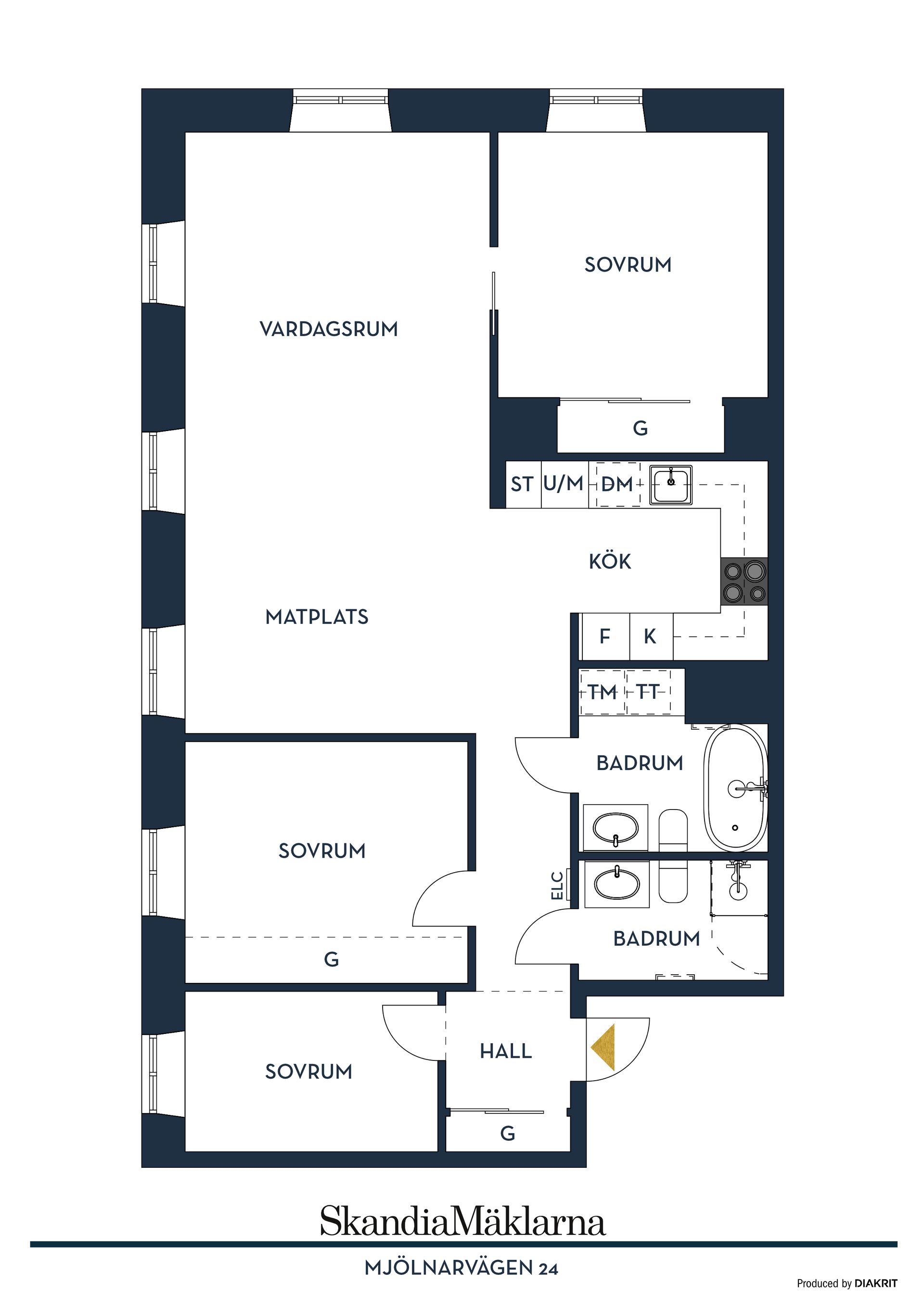 Bostadsrätt, Mjölnarvägen 24, Kvarnholmen, Nacka