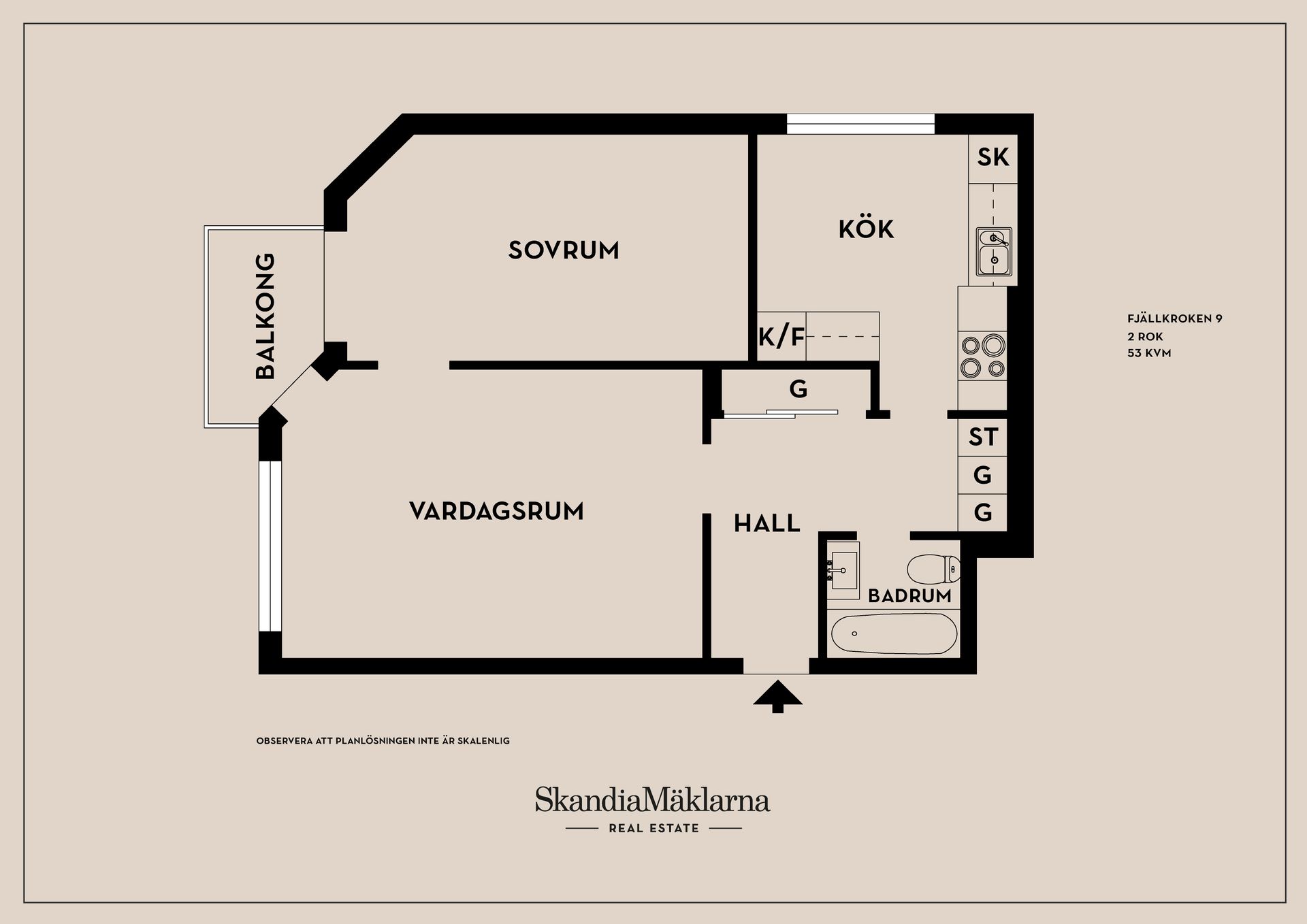 Bostadsrätt, Fjällkroken 9, Tullen, Borås