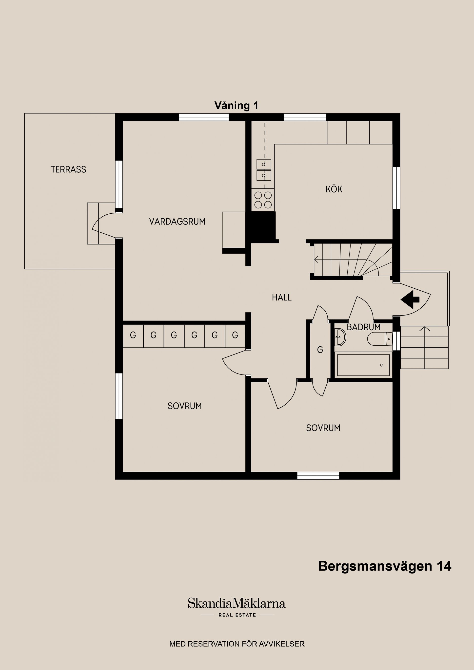 Villa, Bergsmansvägen 14, Forsbacka, Gävle