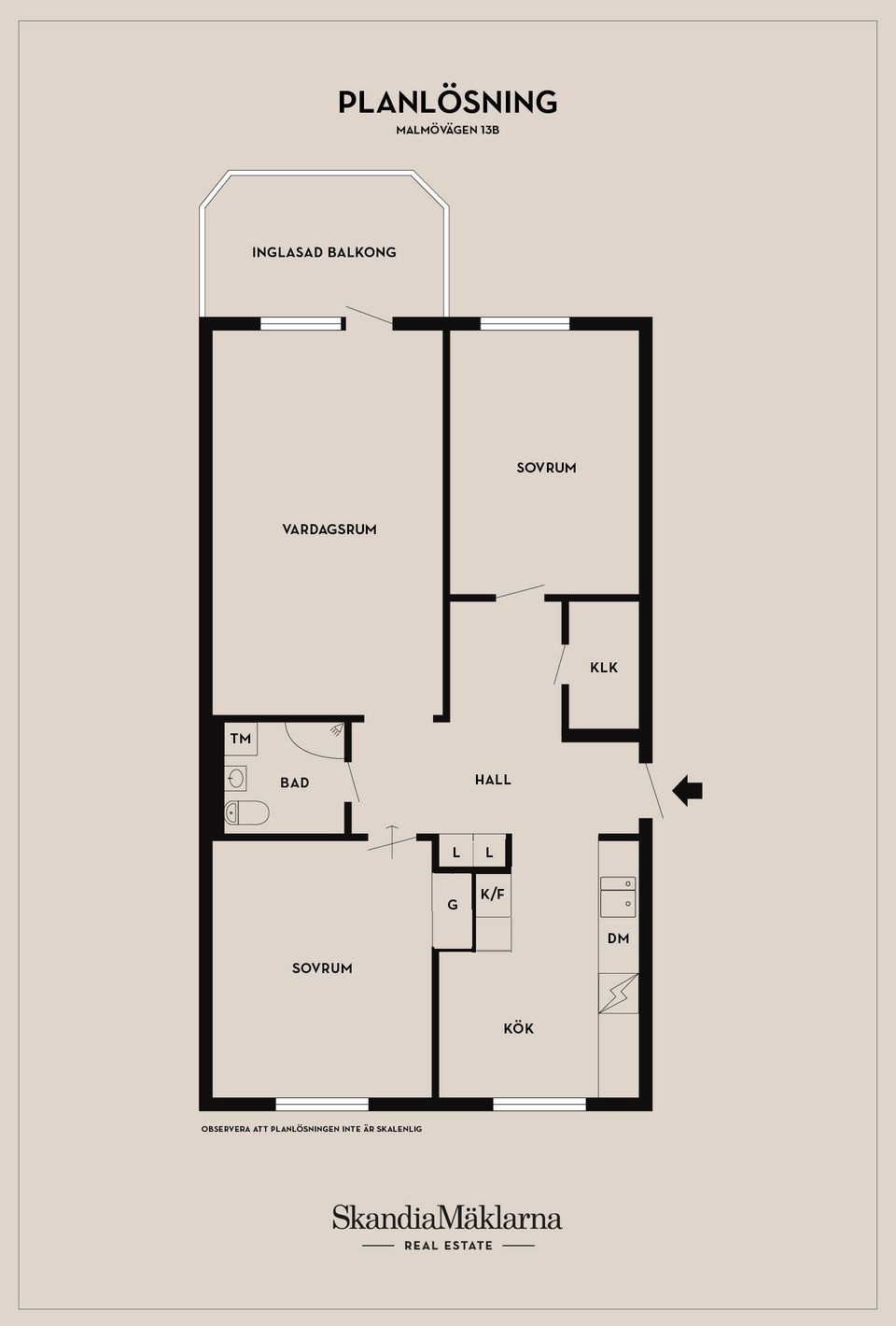 Bostadsrätt, Malmövägen 13B, Edvinshem, Ystad