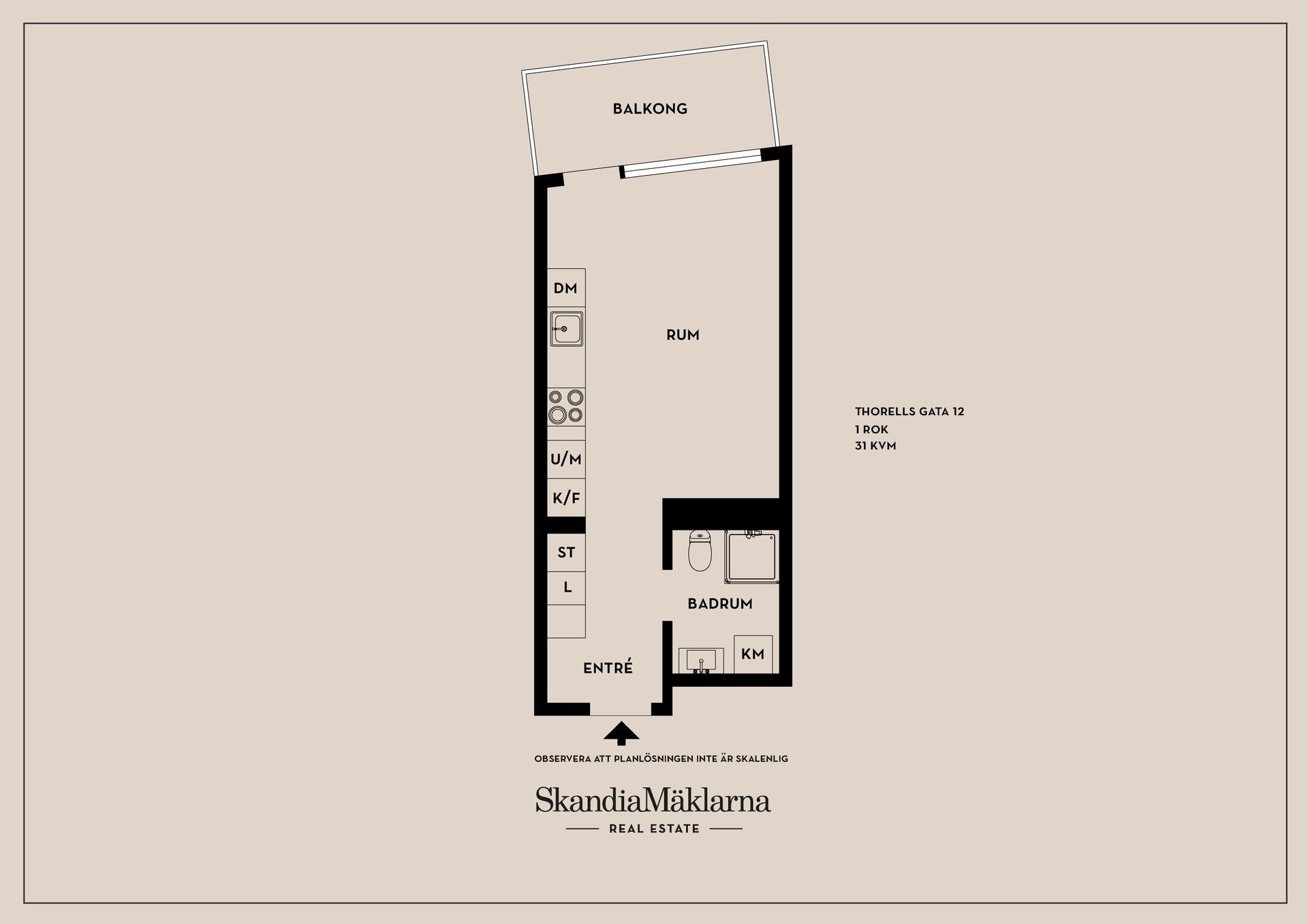 Bostadsrätt, Thorells gata 12, Övre Vasastaden, Linköping