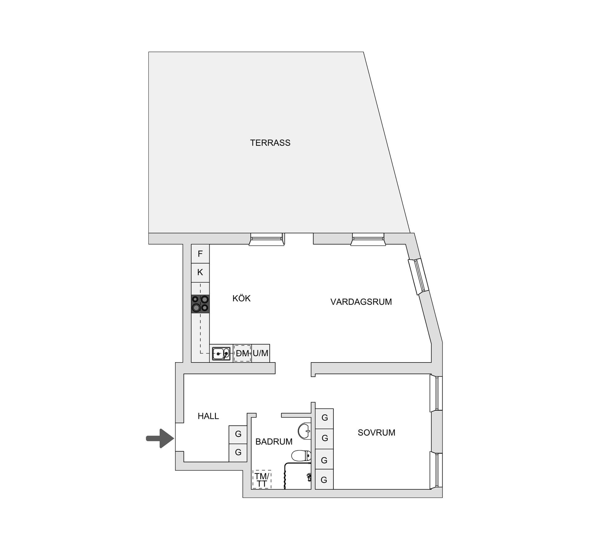 Bostadsrätt, Bjelkegatan 2, Nedre Norrmalm, Borås