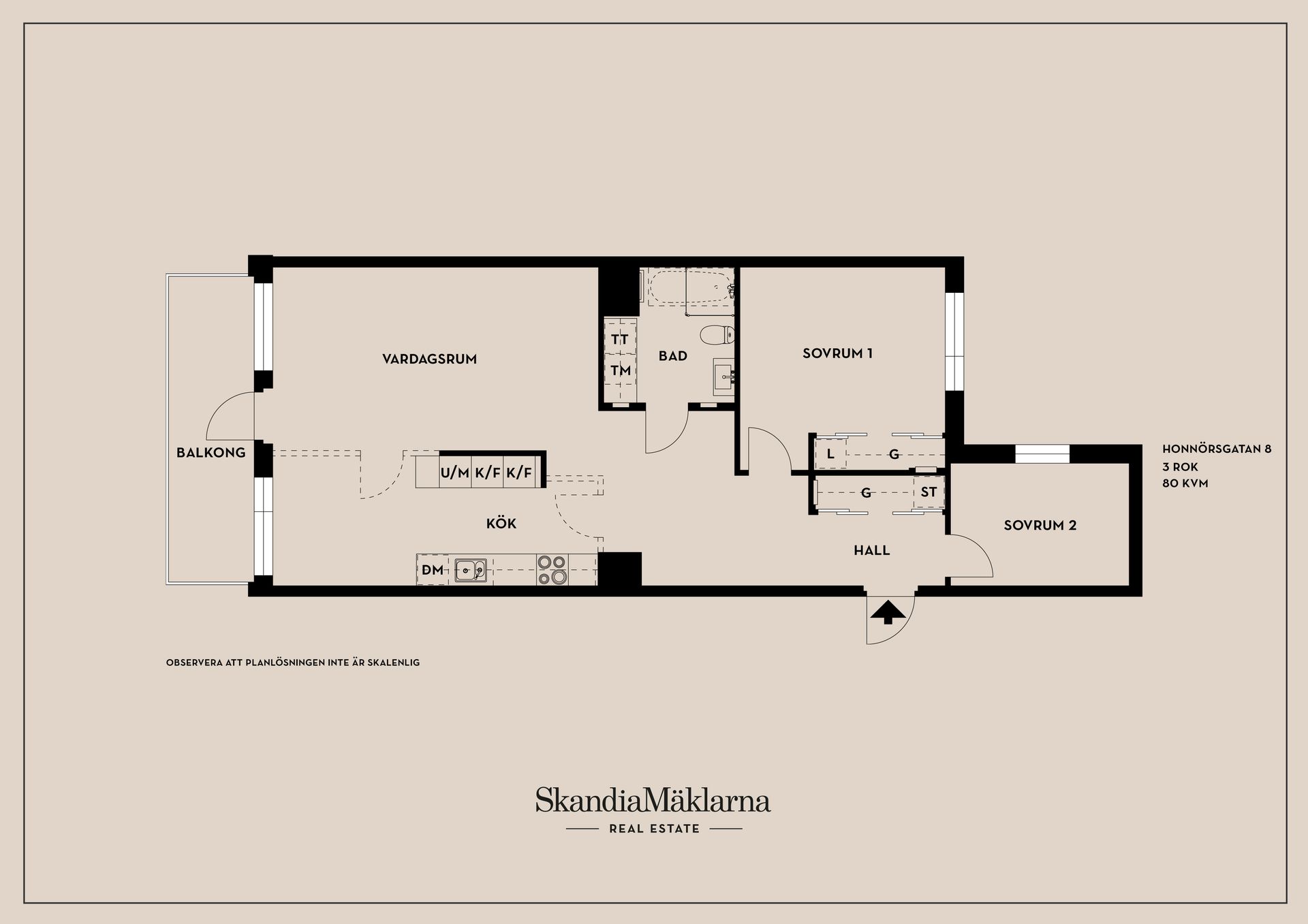 Bostadsrätt, Honnörsgatan 8, Södra Ekkällan, Linköping
