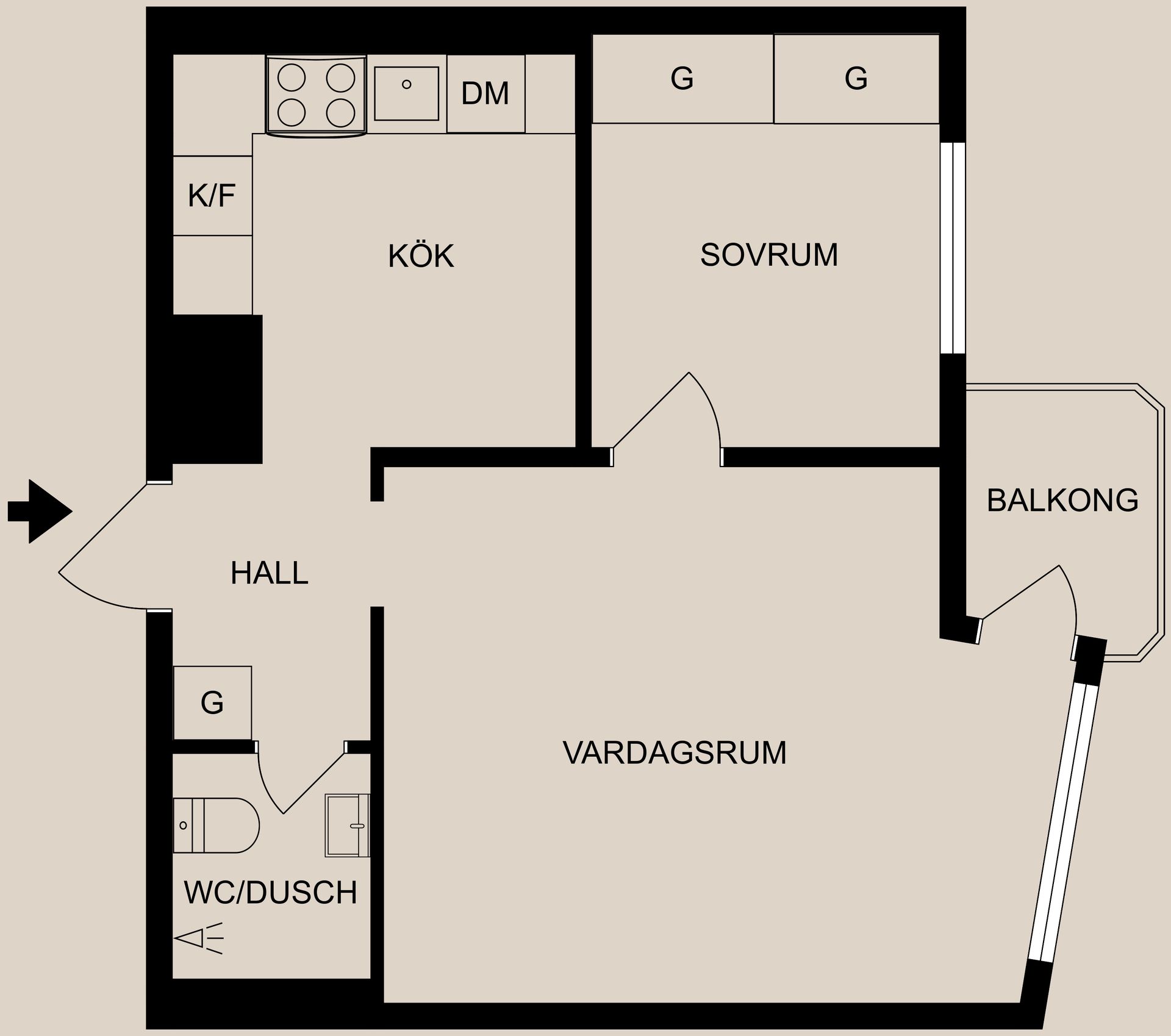 Bostadsrätt, Von Leesengatan 3B, Centralt, Söder, Norrköping