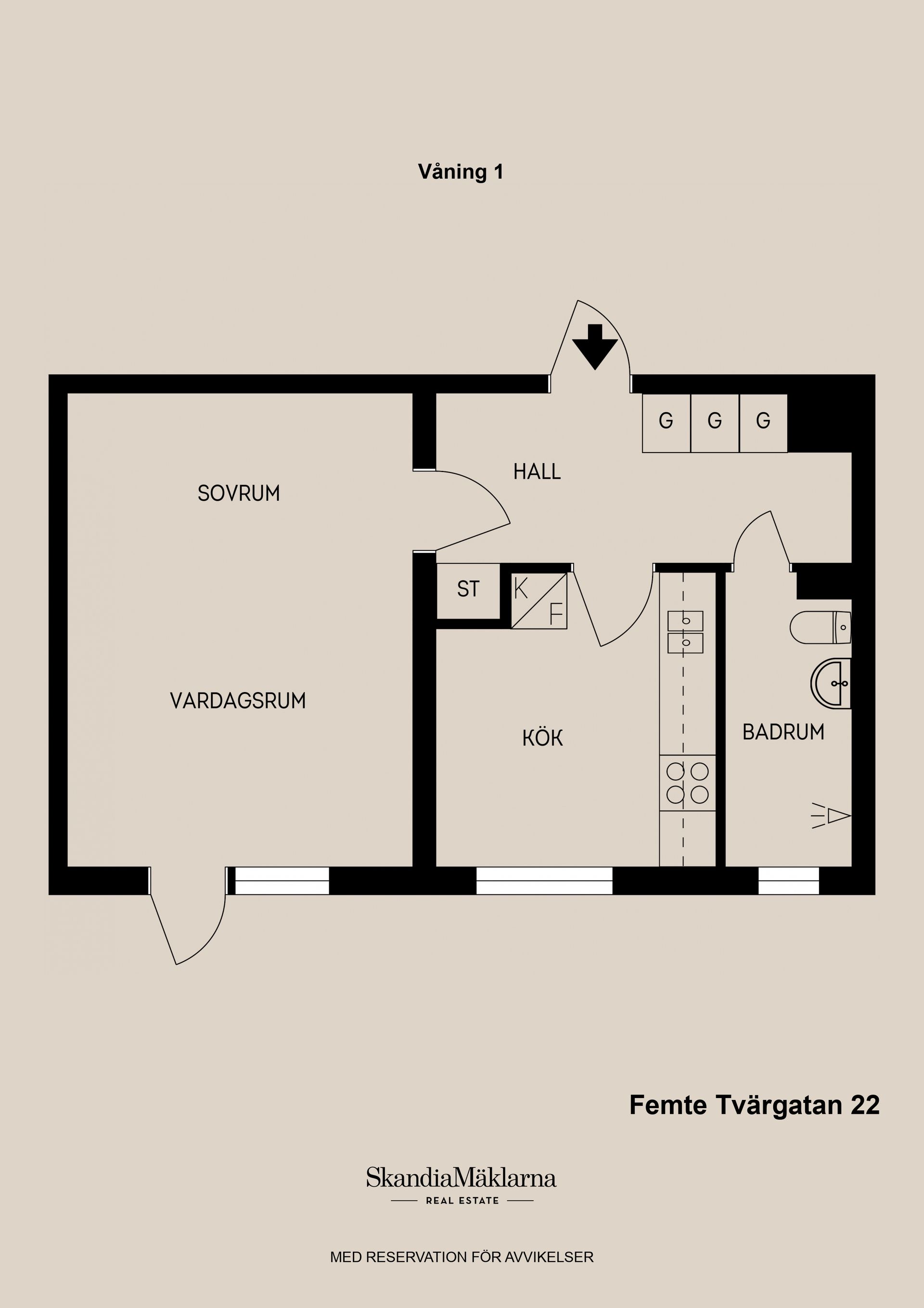 Bostadsrätt, Femte Tvärgatan 22, Brynäs, Gävle