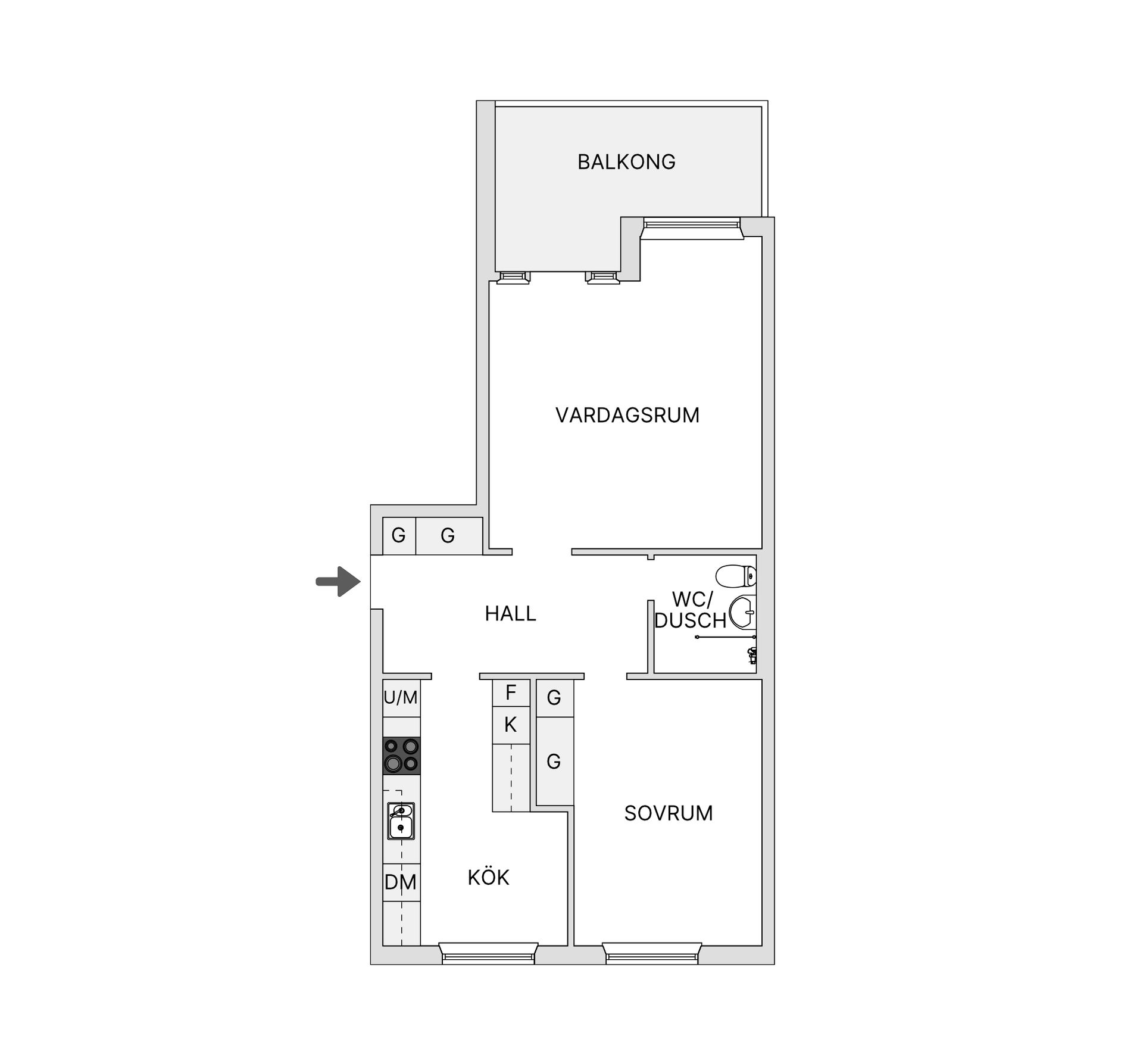 Bostadsrätt, Kubikenborgsgatan 17E, Kubikenborg, Sundsvall