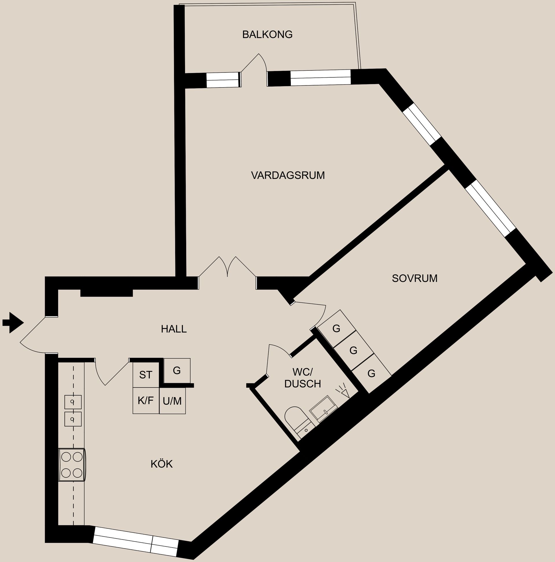 Bostadsrätt, Bergslagsgatan 57, Norr, Norrköping