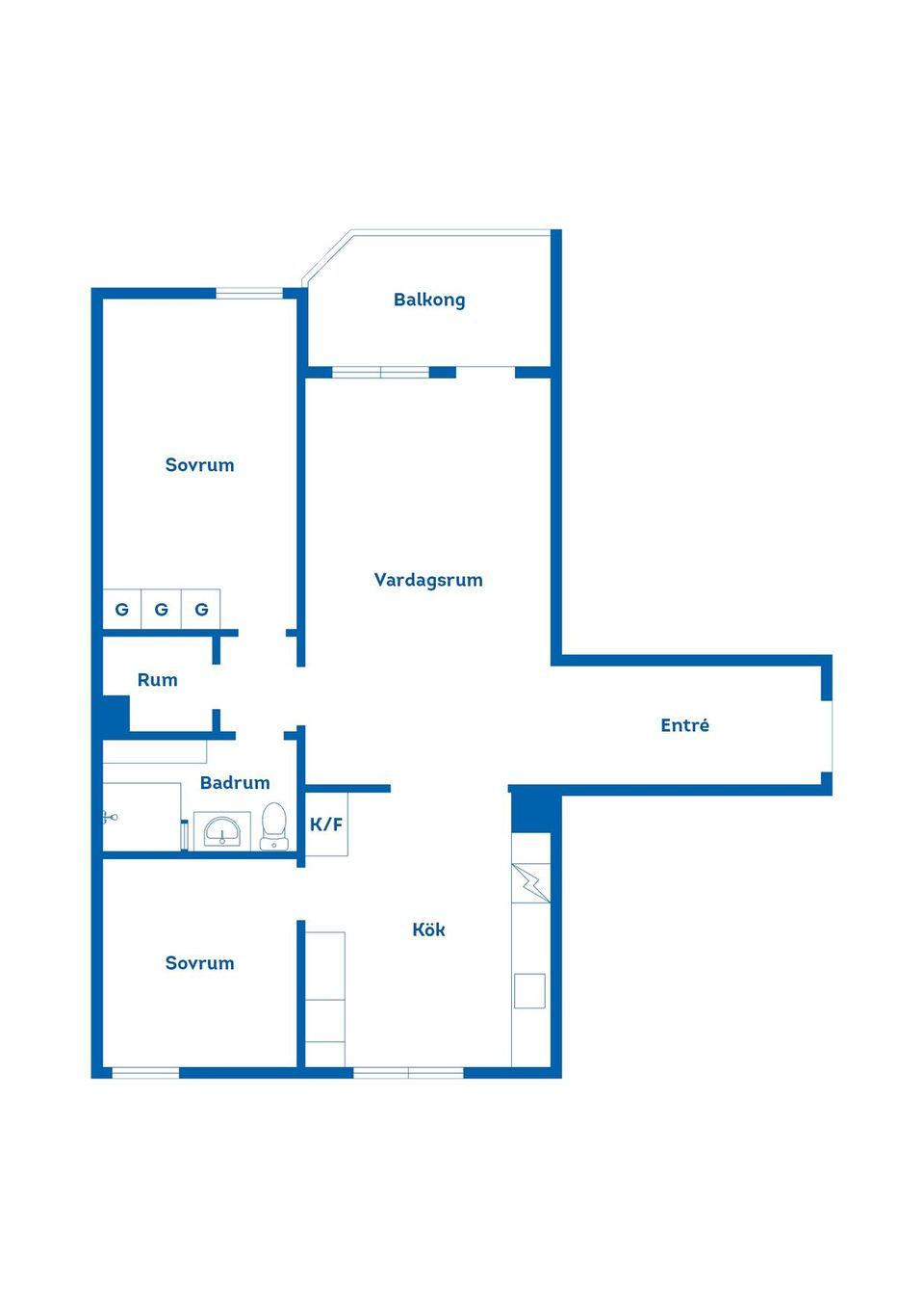 Bostadsrätt, Norra Kopparslagatan 13B, Gävle Centrum, Gävle