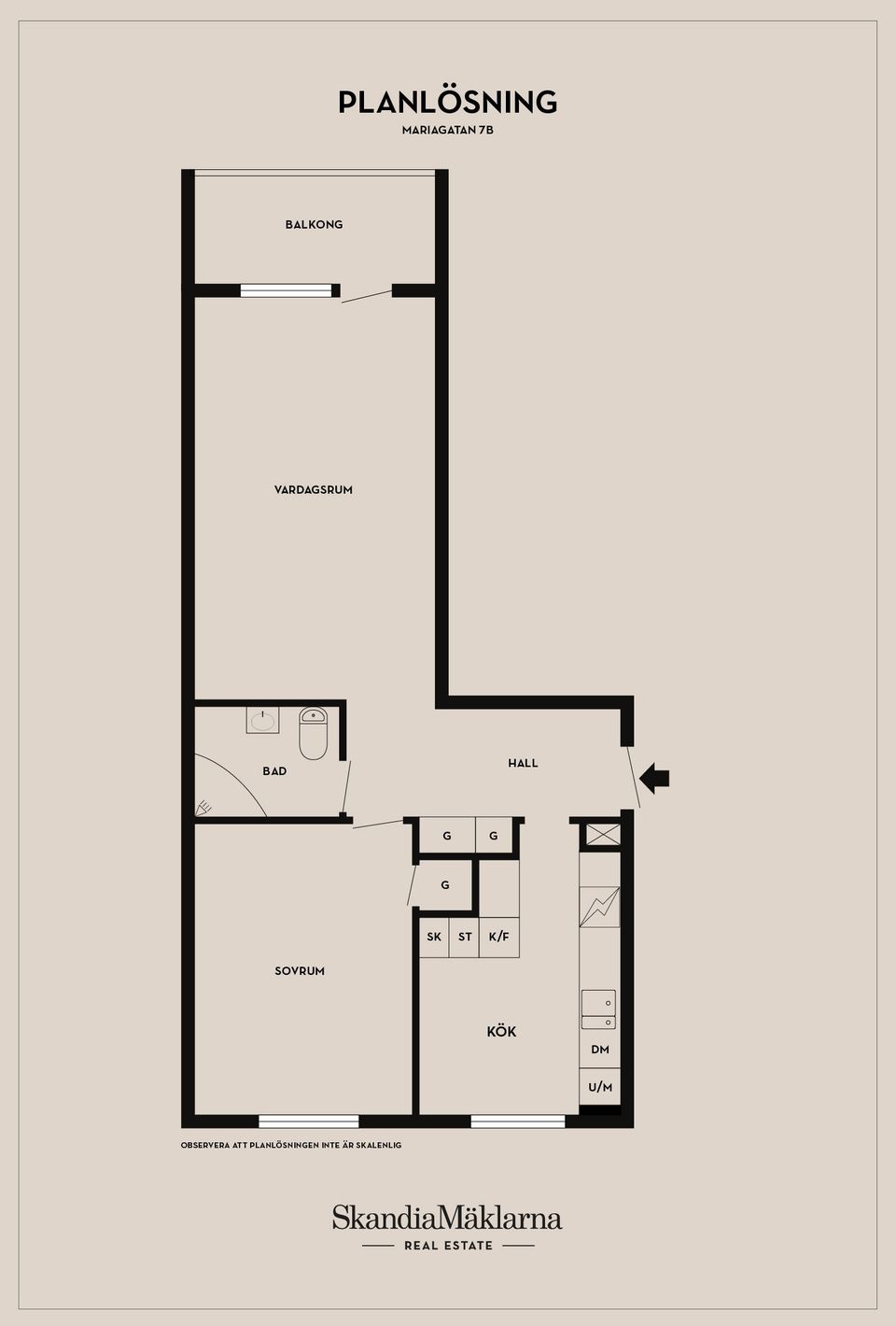 Bostadsrätt, Mariagatan 7B, Centrum, Ystad