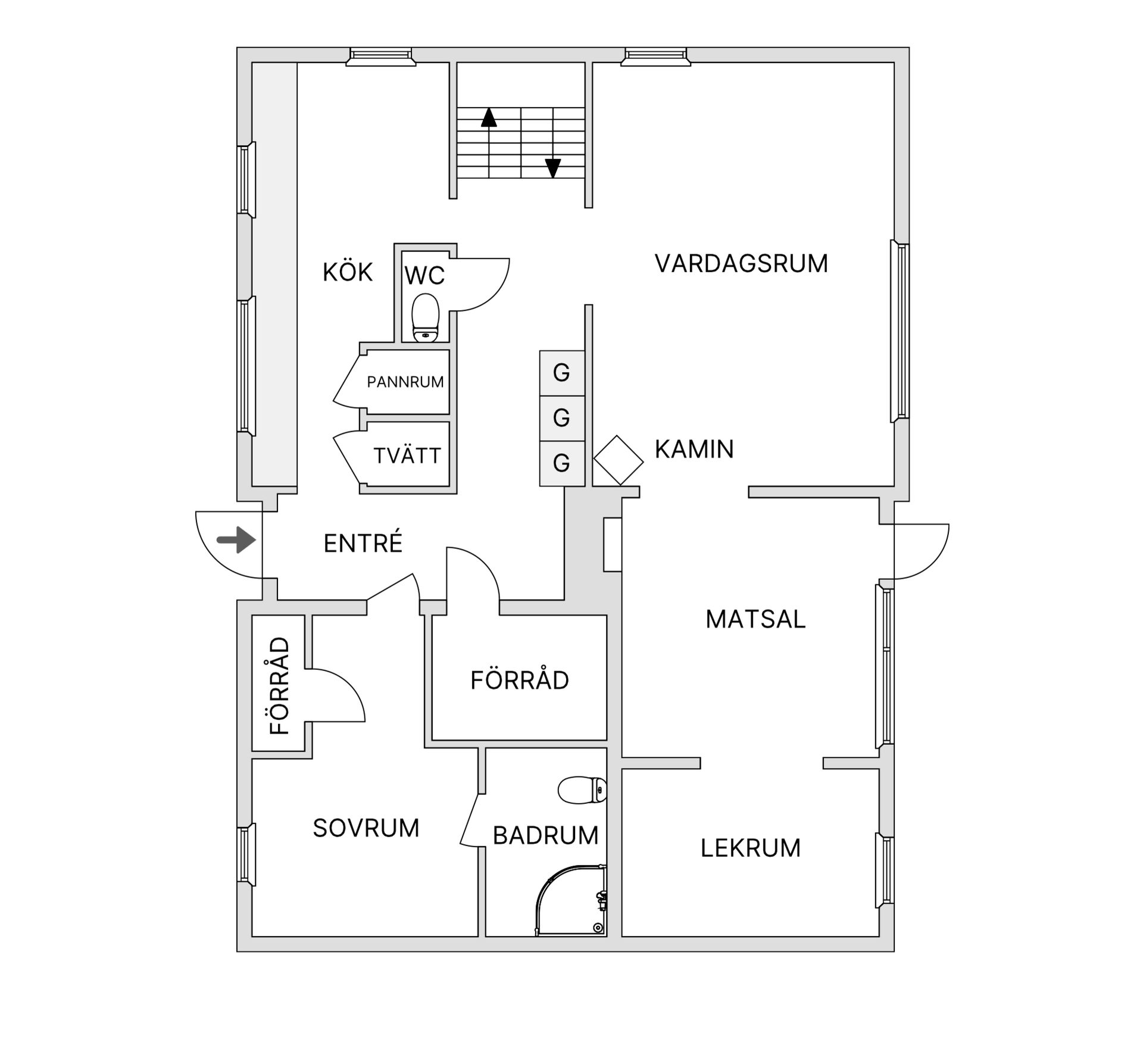 Villa, Radhus, Cirkelstigen 1, Mobacken, Skellefteå