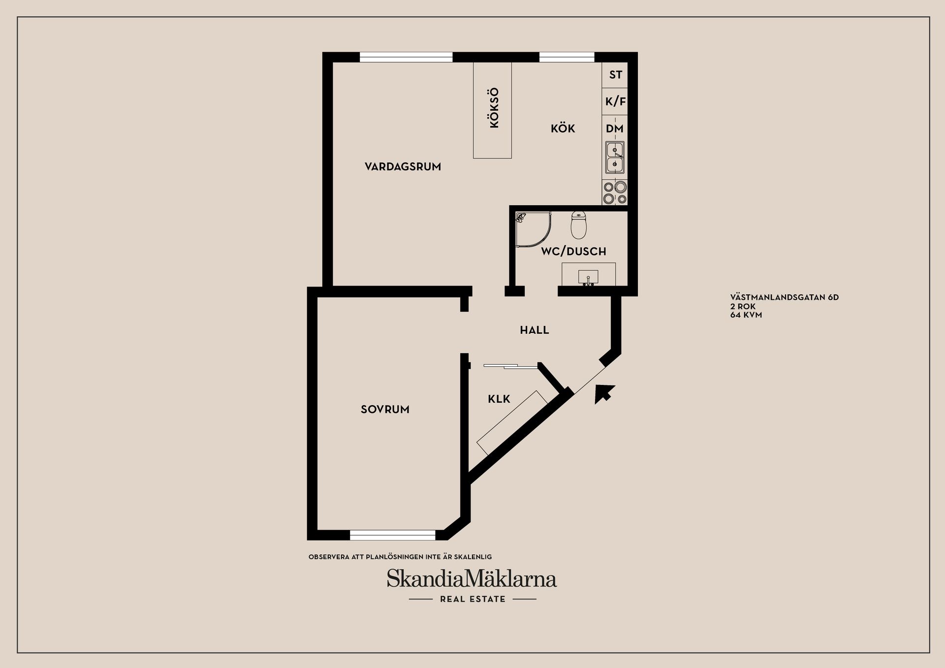 Bostadsrätt, Västmanlandsgatan 6D, Dalaplan, Malmö