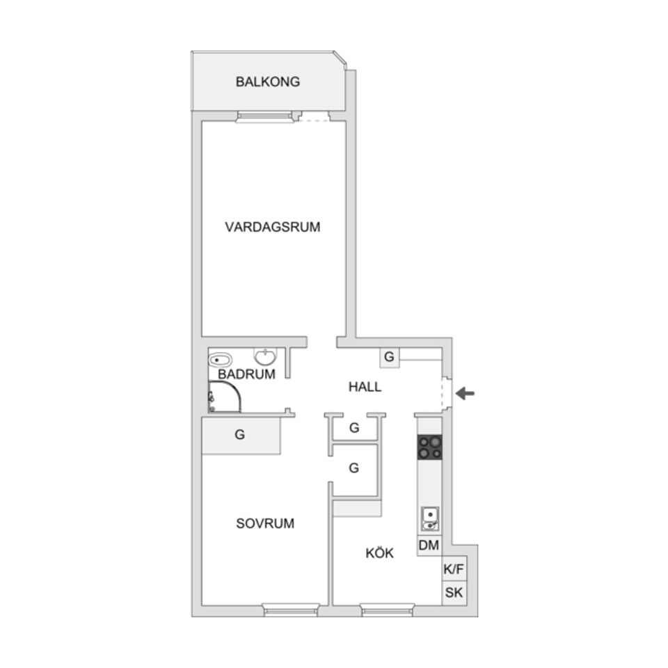 Bostadsrätt, Långgatan 3B, Pantarholmen, Karlskrona