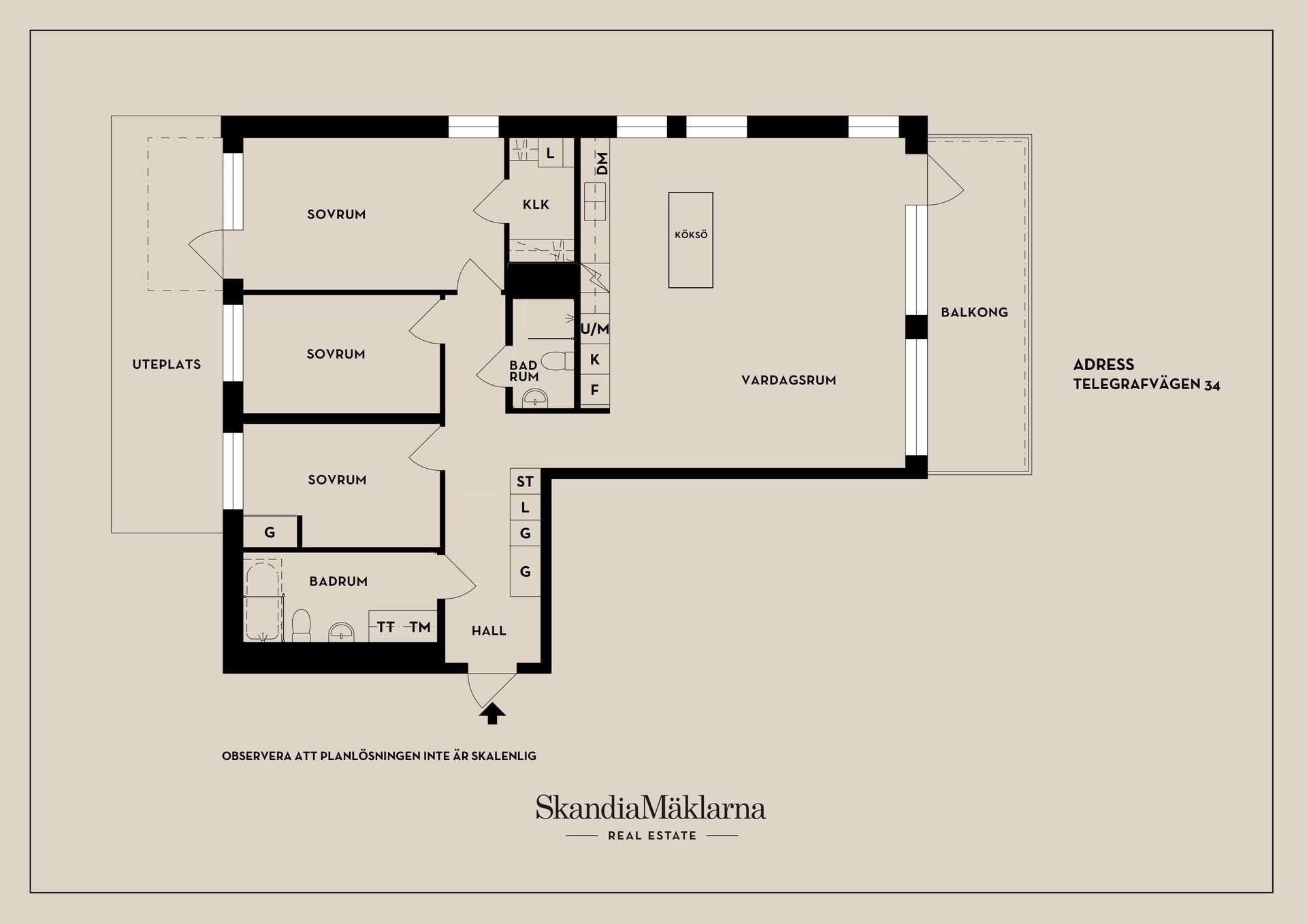 Bostadsrätt, Telegrafvägen 34, Telegrafberget, Nacka, Nacka