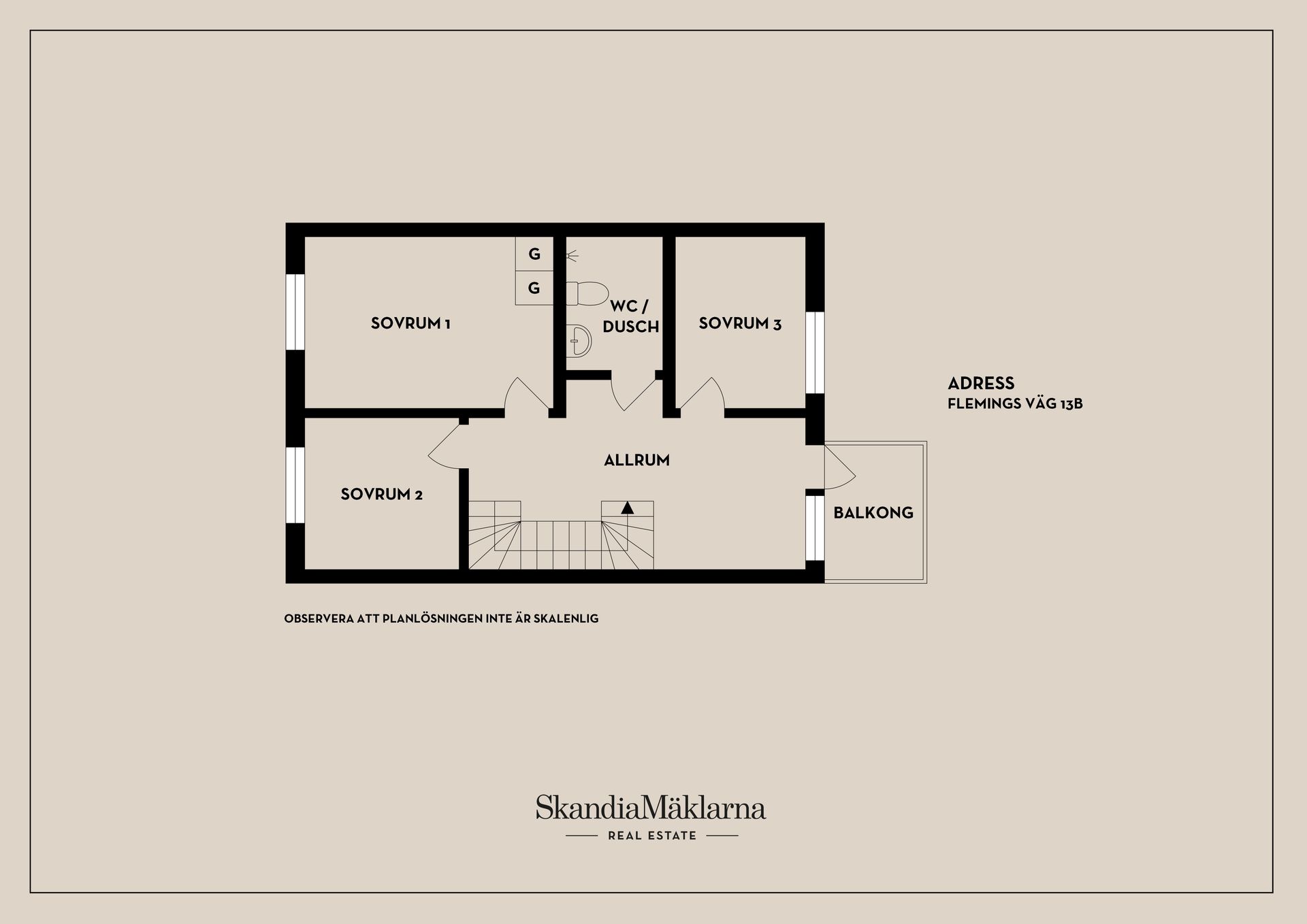 Radhus, Flemings väg 13B, Malmbryggshage, Nyköping