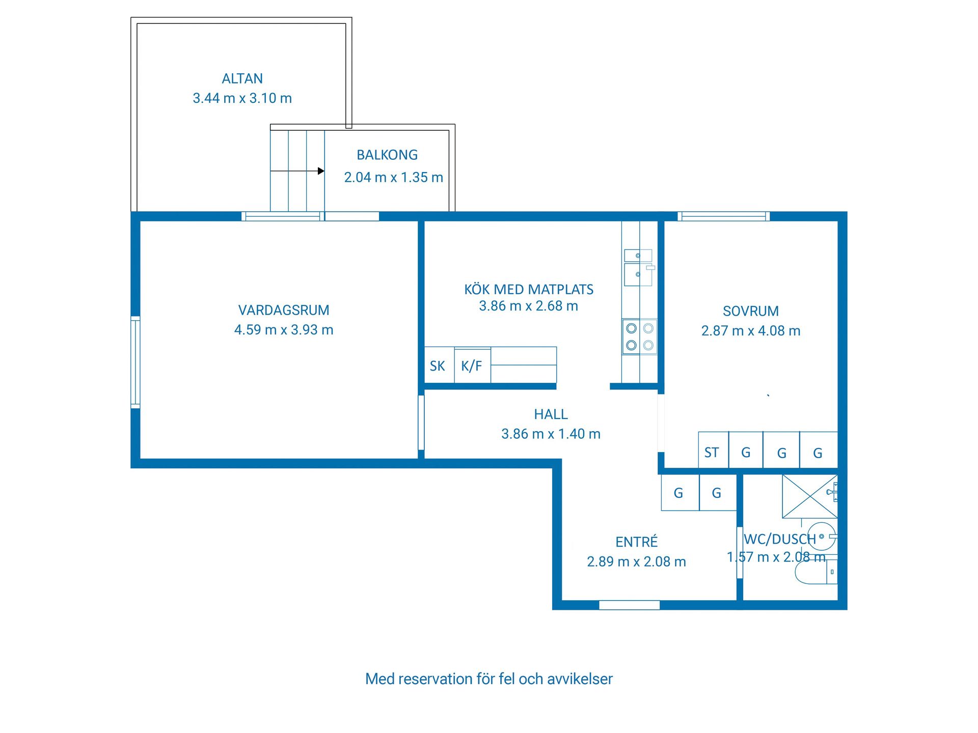 Bostadsrätt, Katarinas väg 4B, 1 vån, Centralt, Vadstena