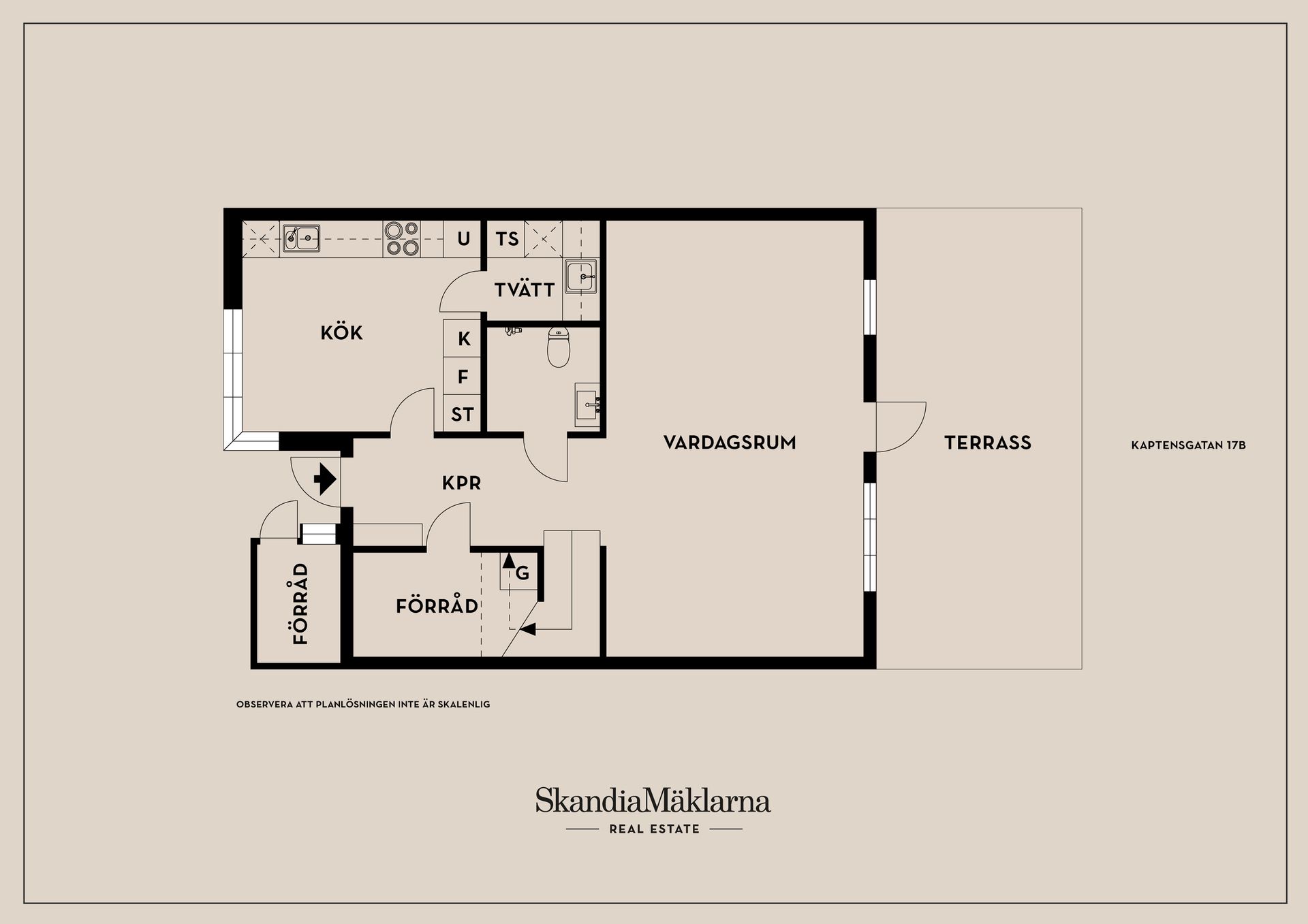 Radhus, Kaptensgatan 17B, T1, Linköping