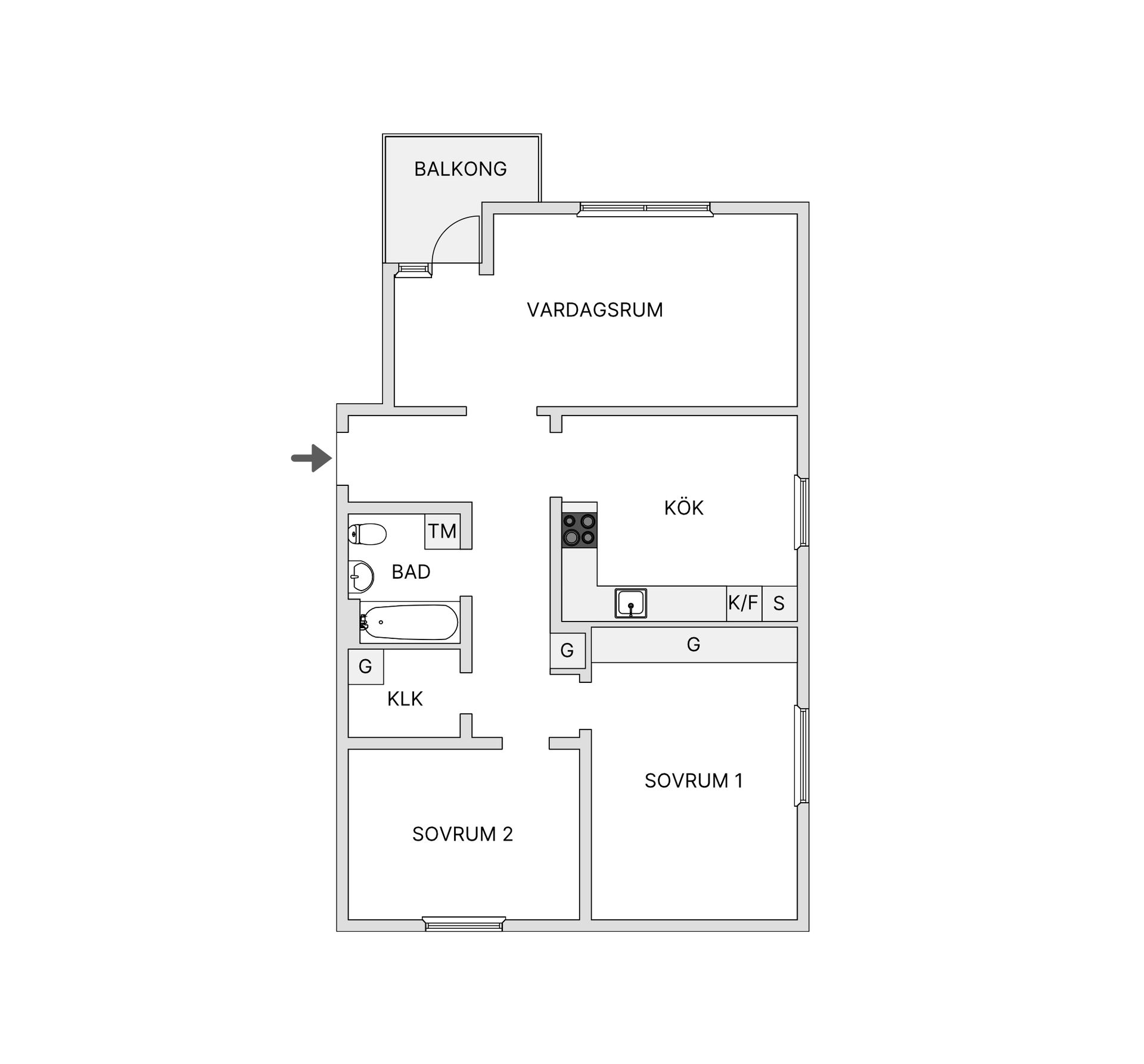 Bostadsrätt, Centrumvägen 58B, Centrum, Kalix