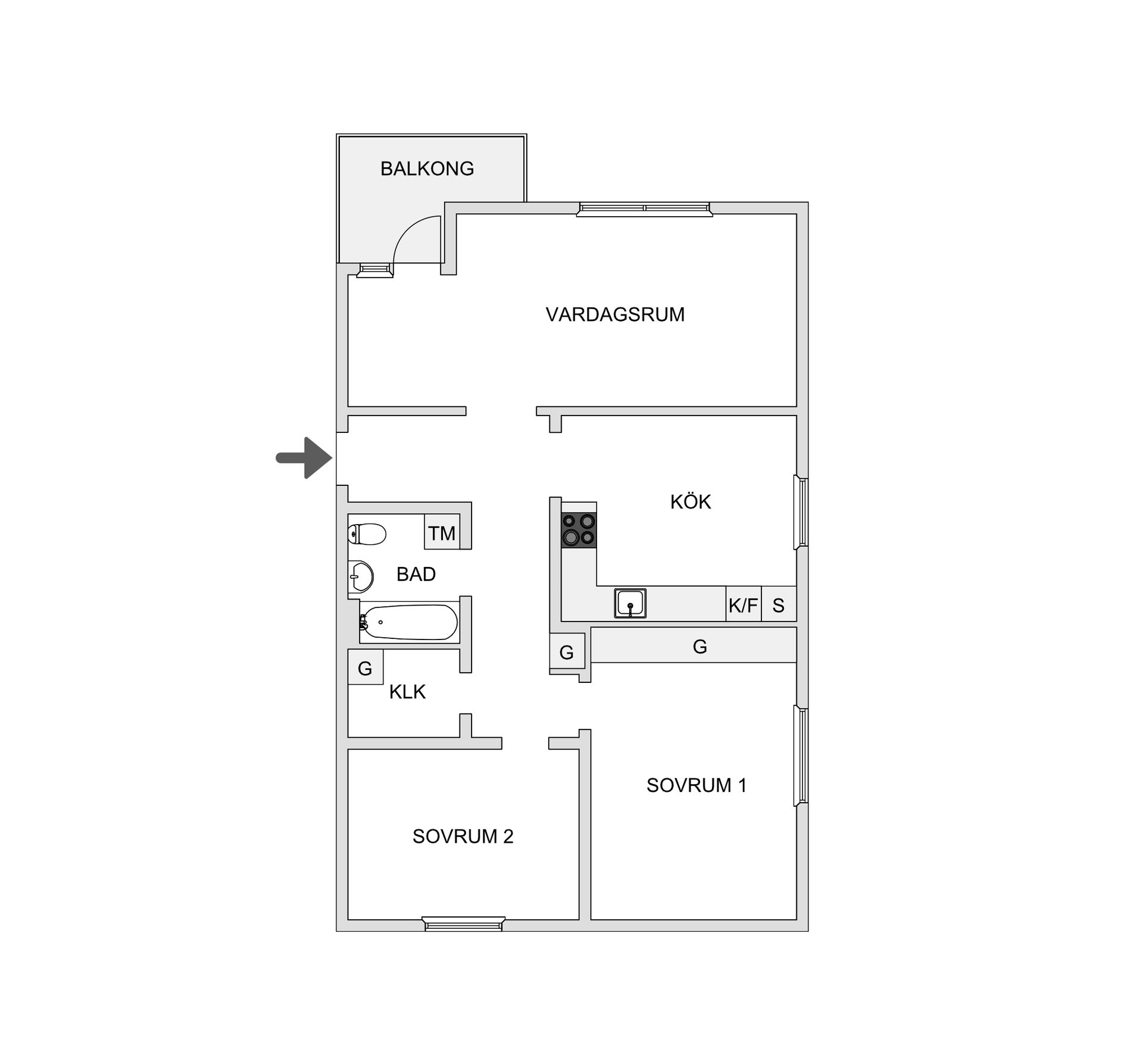 Bostadsrätt, Centrumvägen 58B, Centrum, Kalix