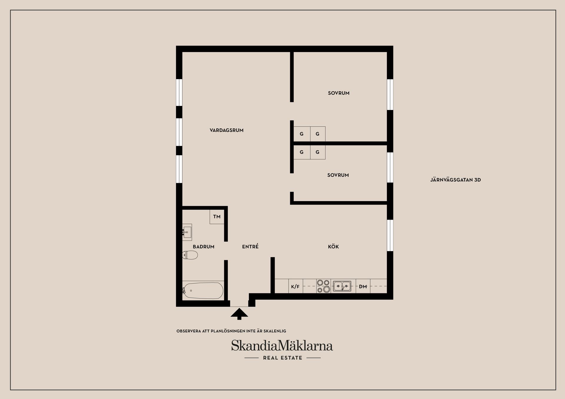 Bostadsrätt, Järnvägsgatan 3D, Centralt, Vadstena