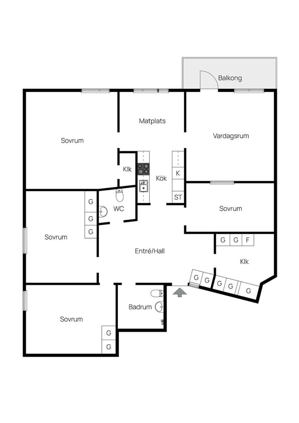 Bostadsrätt, Hummelbäcksgatan 3c, Centralt, Köping