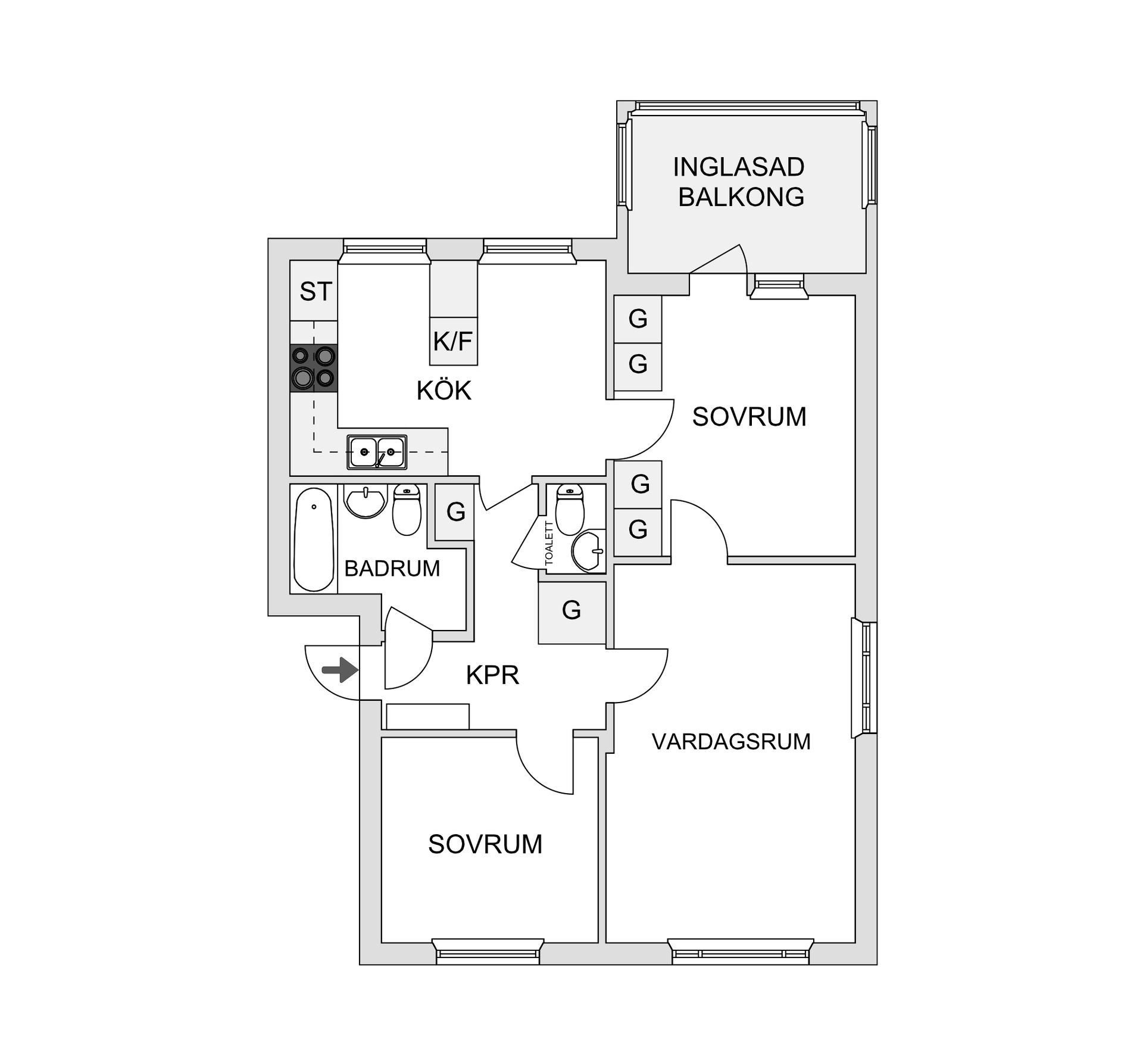 Bostadsrätt, Harabergsgatan 13C, Centralt, Ljungby