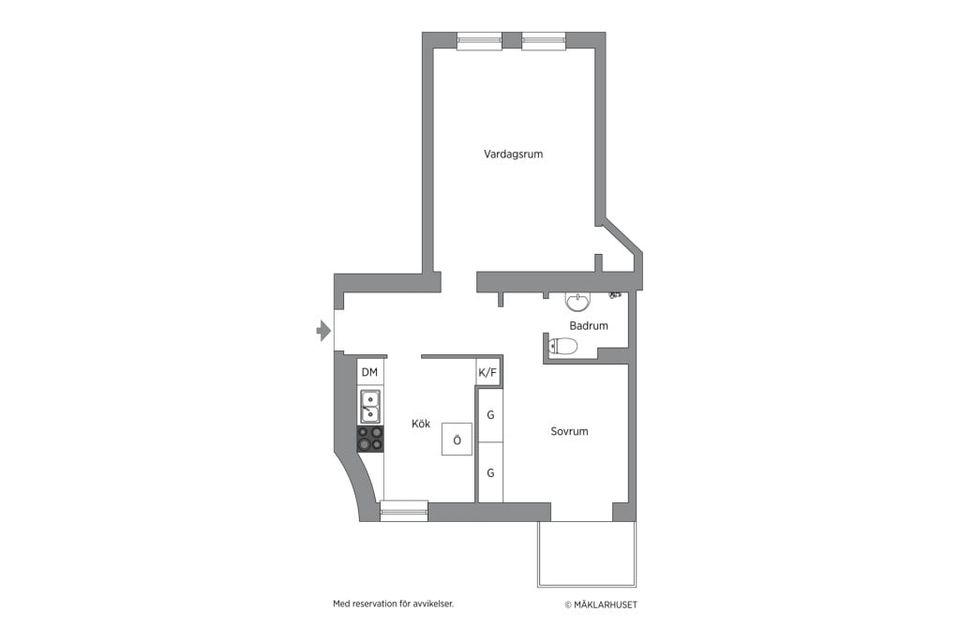 Bostadsrätt, Fleminggatan 97 A, 2 Tr, Gårdshus, Kungsholmen, Stockholm