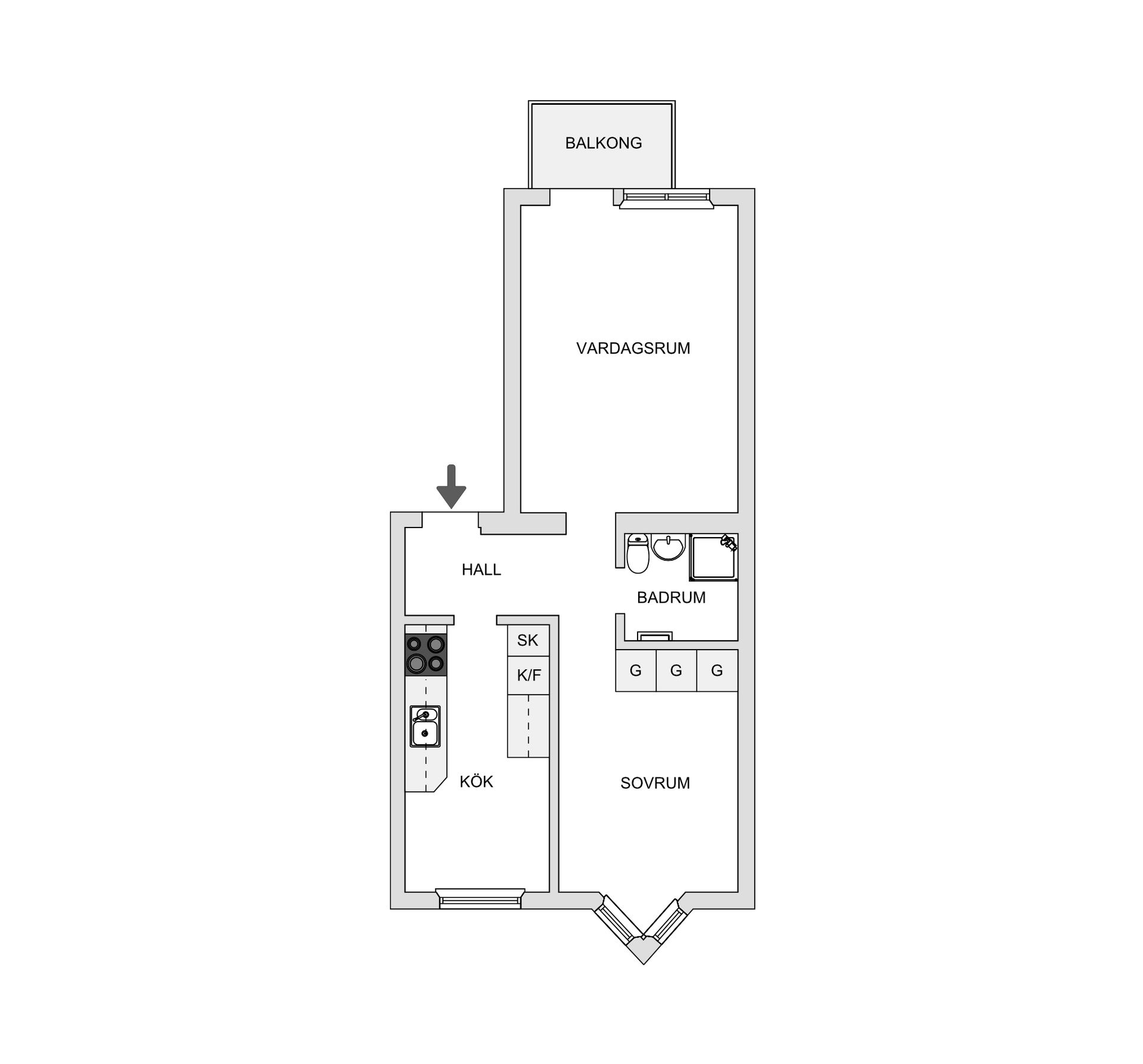 Bostadsrätt, Hammars Gata 10B, Centralt Öster, Halmstad