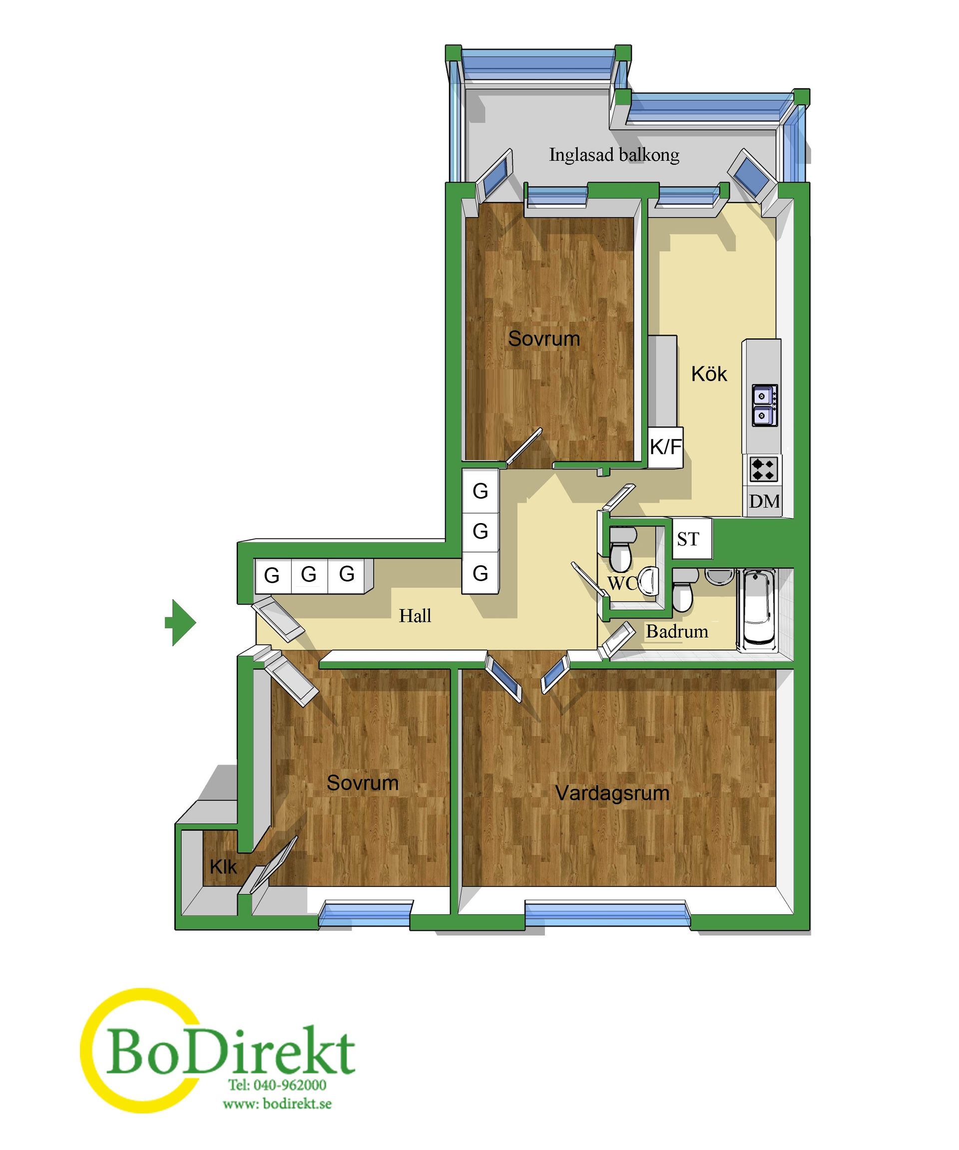 Bostadsrätt, Von lingens väg 43, Apelgården, Malmö