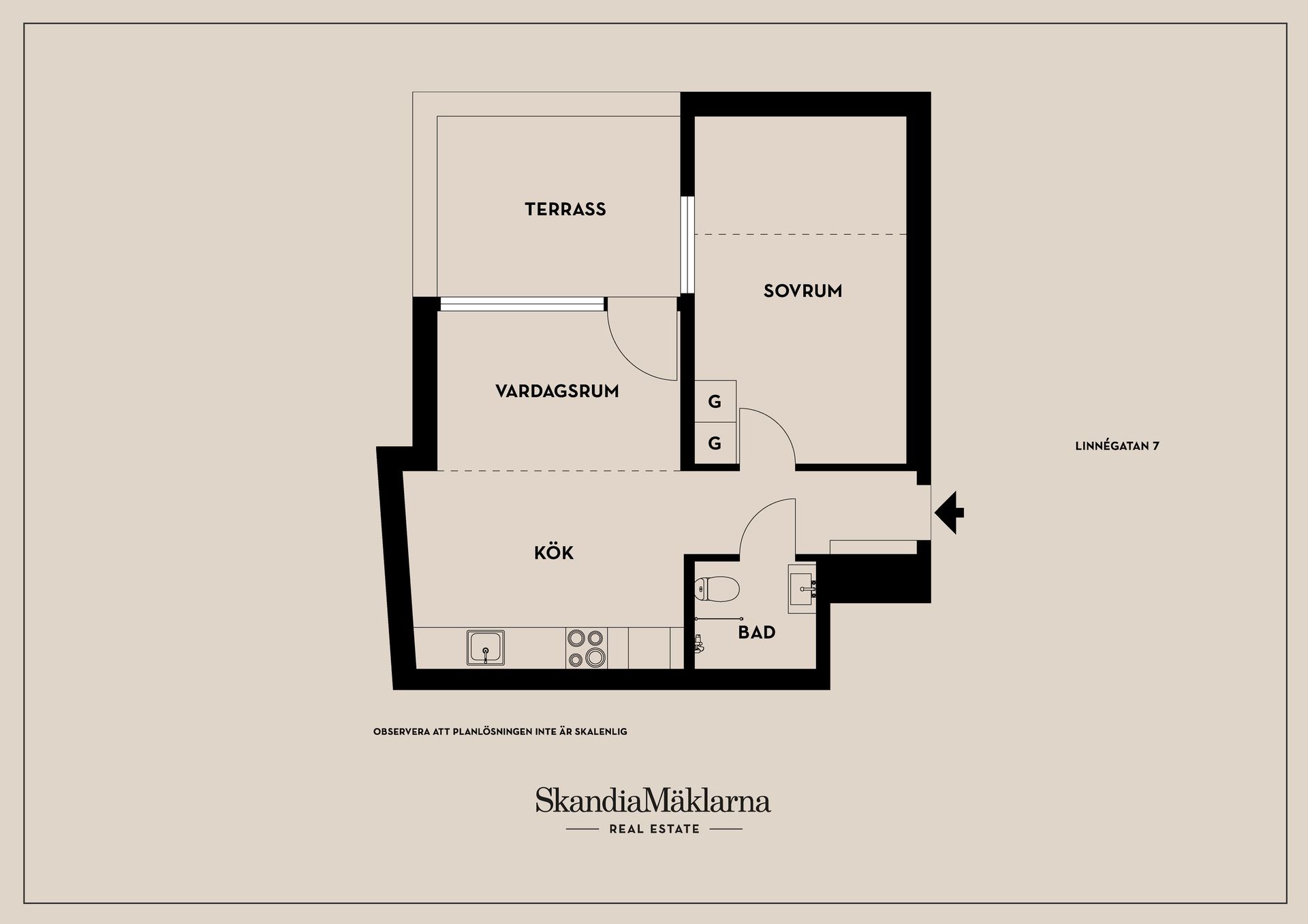 Bostadsrätt, Linnégatan 7, Linköpings innerstad, Linköping