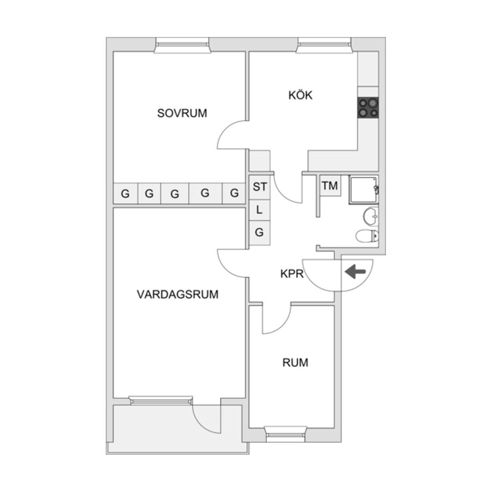 Bostadsrätt, Harabergsplan 1A, Centralt, Ljungby