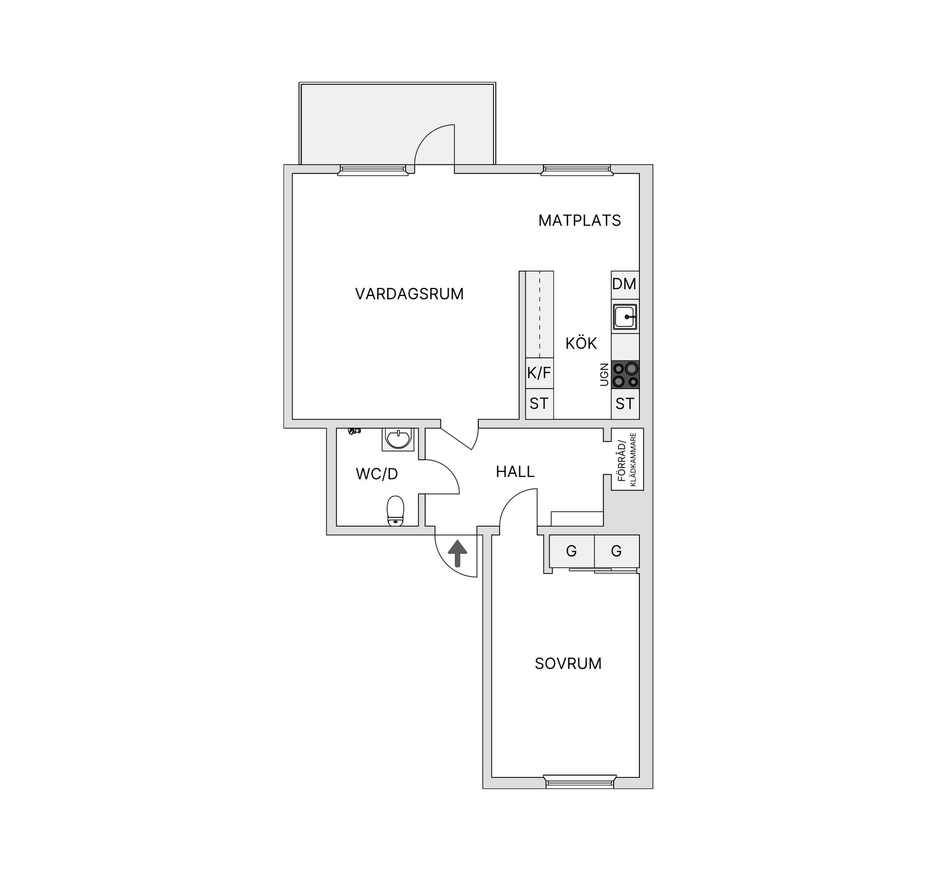 Bostadsrätt, Lilla Nygatan 3B, Nedre Stadsdelen, Boden