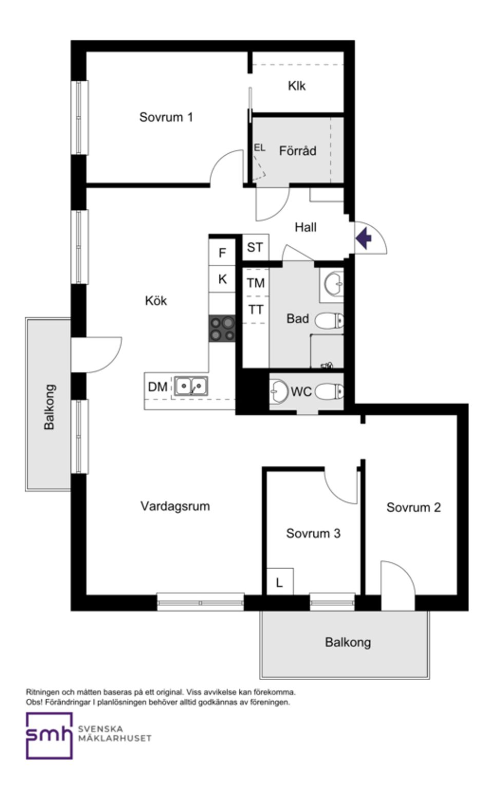 Bostadsrätt, Kratsbodavägen 46B, 4tr., Bromma / Mariehäll, Stockholm