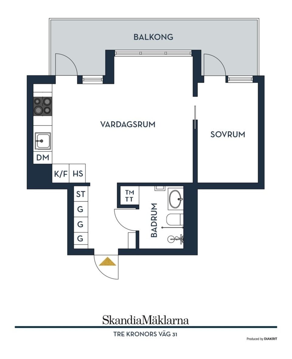 Bostadsrätt, Tre kronors väg 31, Kvarnholmen, Nacka