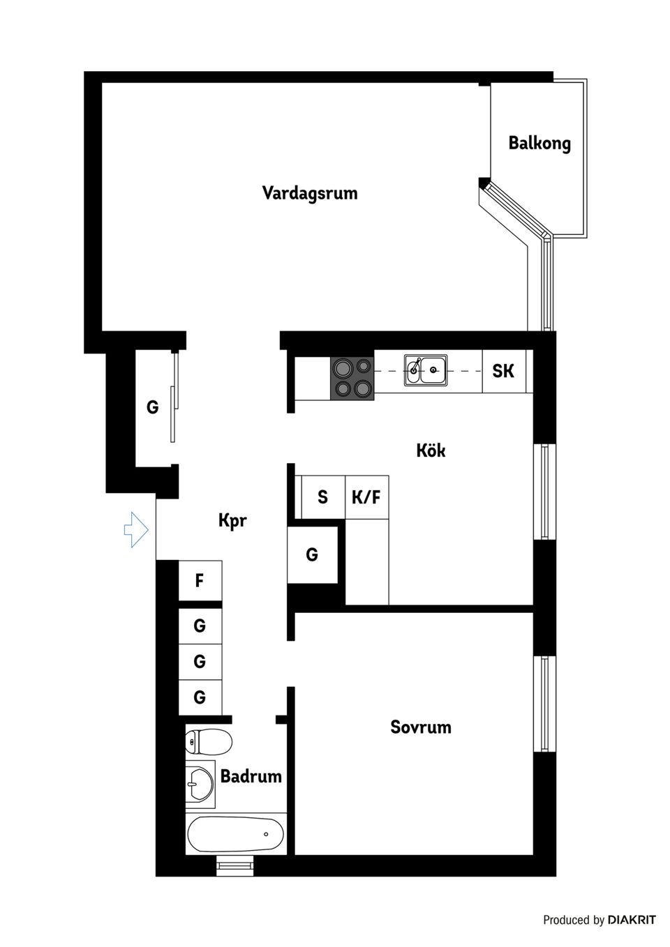 Bostadsrätt, Industrigatan 13A, Högbrunn, Nyköping